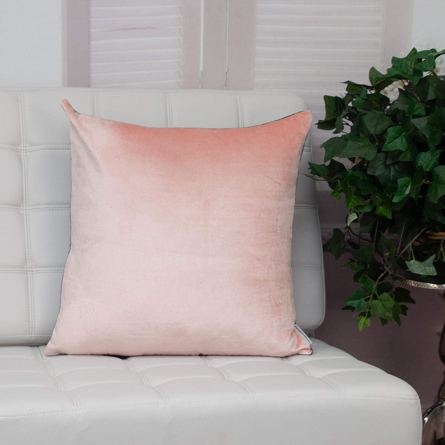 Dark Gray and Pink Dual Solid Color Reversible Throw Pillow - Image 7