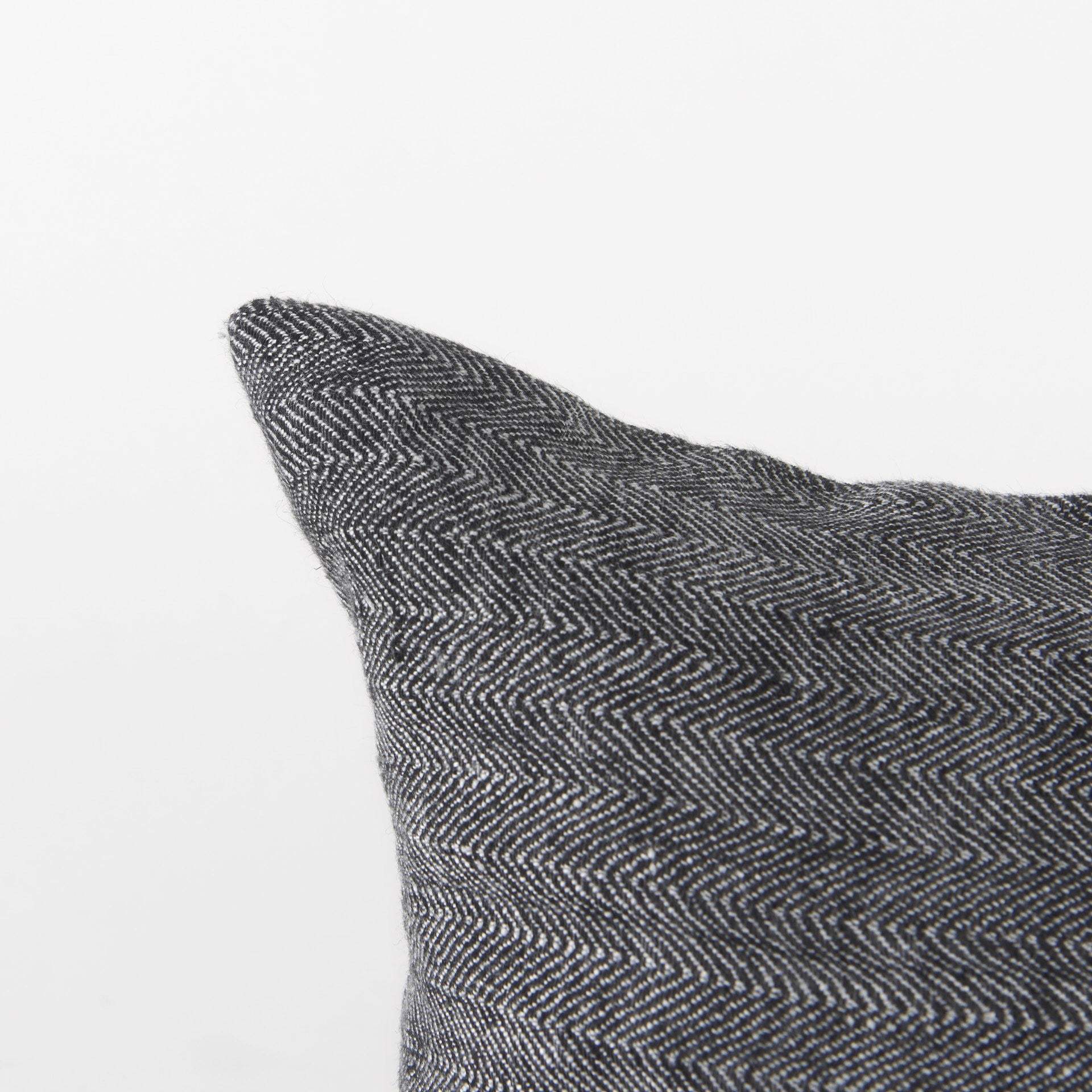Dark Gray Detailed Lumbar Throw Pillow Cover - Image 7