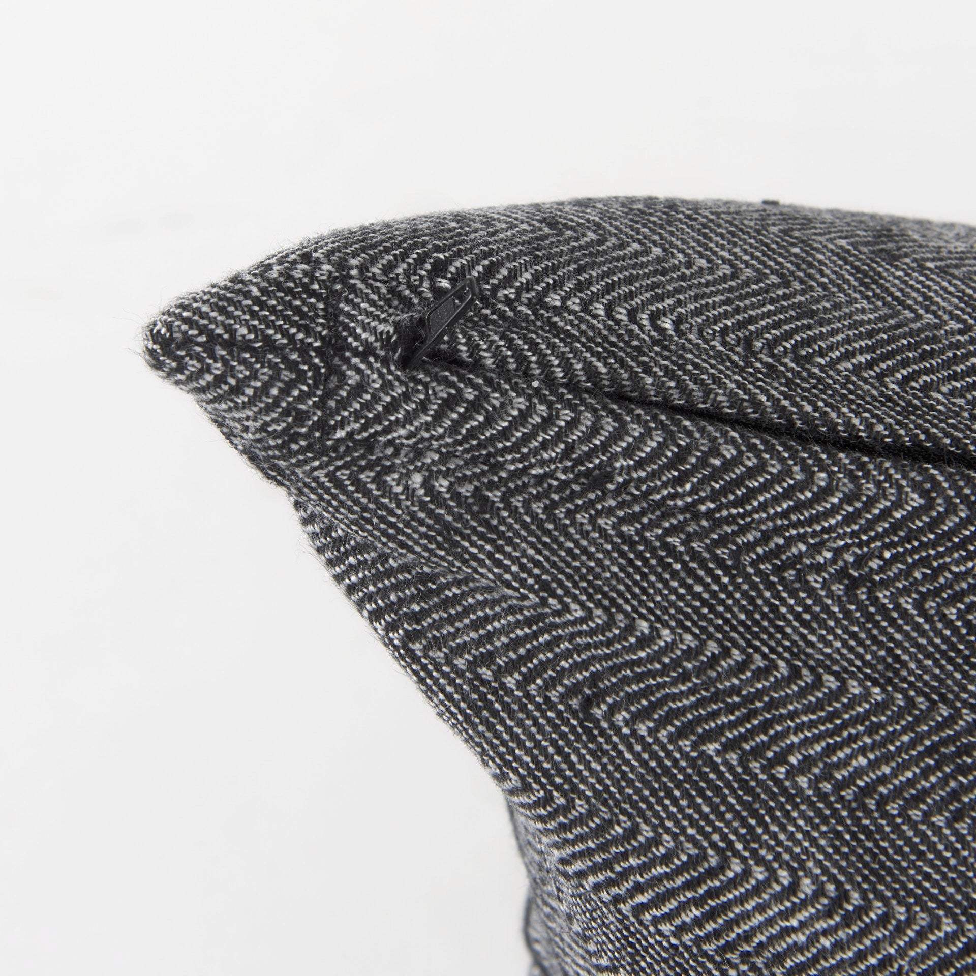 Dark Gray Detailed Lumbar Throw Pillow Cover - Image 8