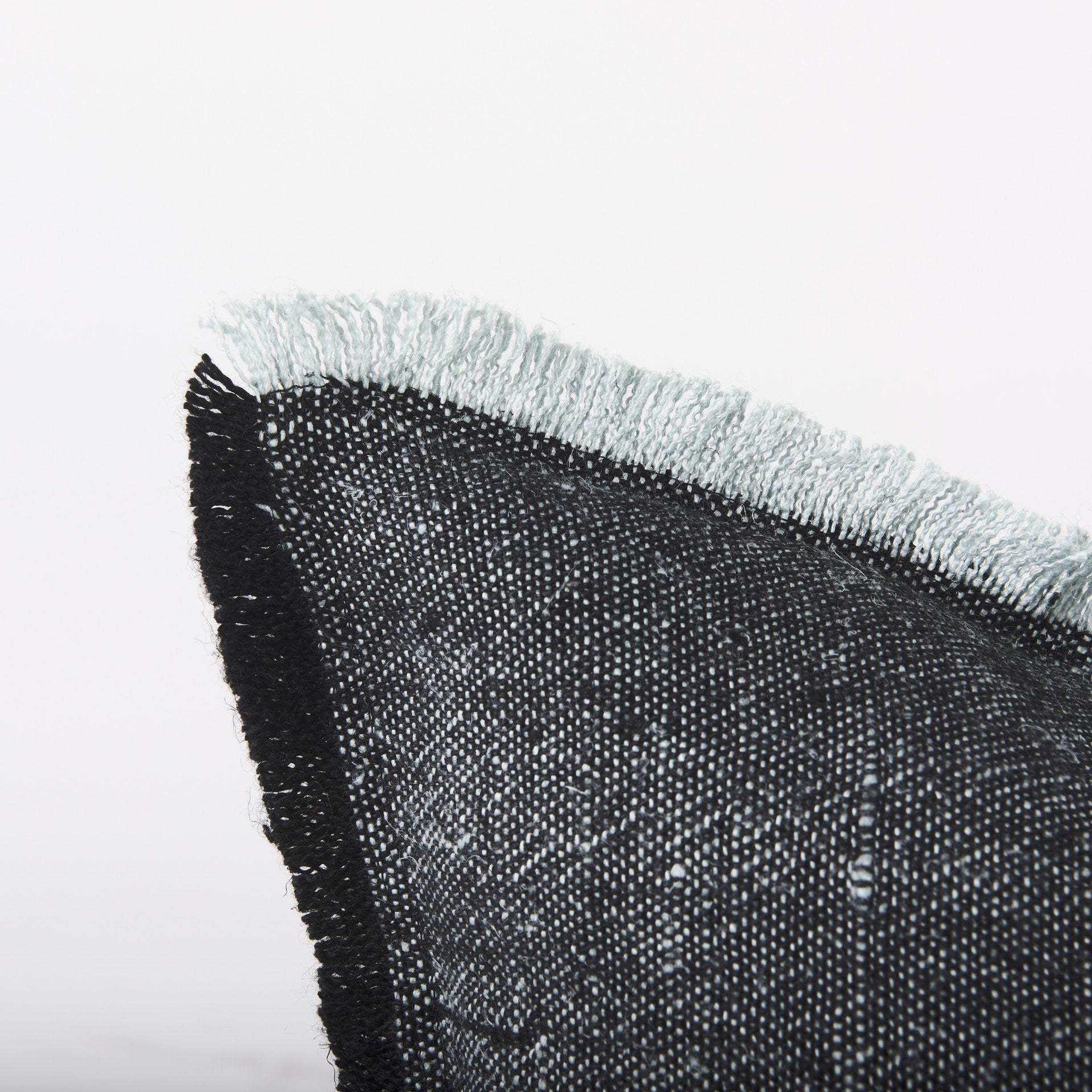 Dark Gray Fringed Throw Pillow Cover - Image 7