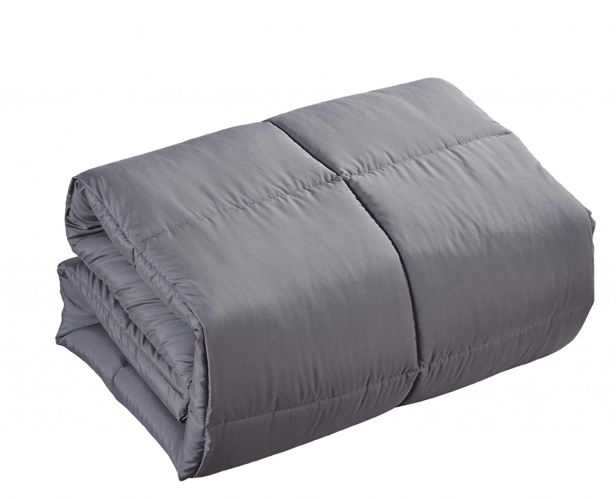 Dark Gray Queen Polyester Thread Count Down Alternative Comforter - Image 2