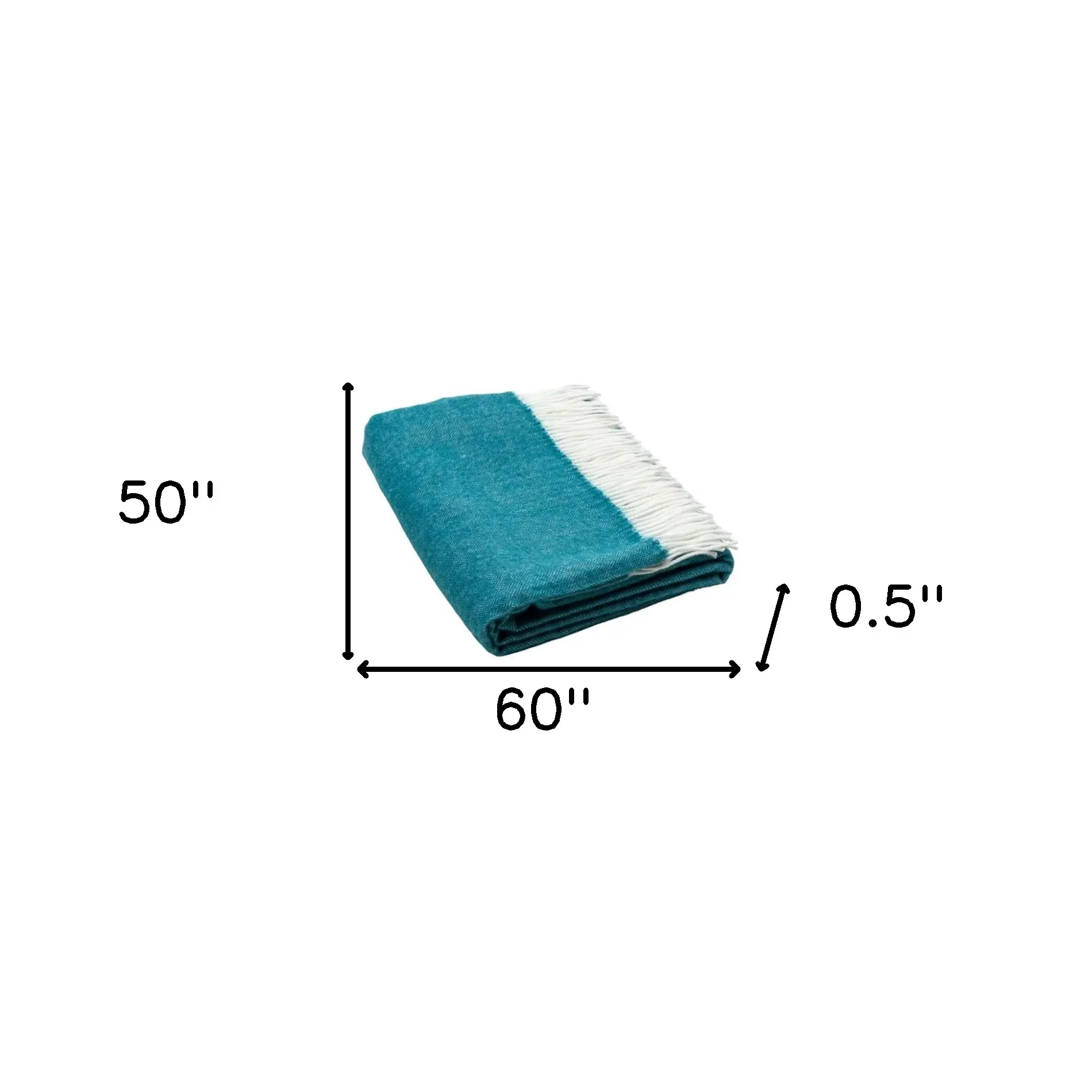 Dark Teal Soft Acrylic Herringbone Throw Blanket - Image 6