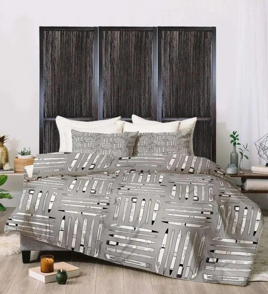 Dark Wood And Water Hyacinth 3 Panel Room Divider Screen - Image 5