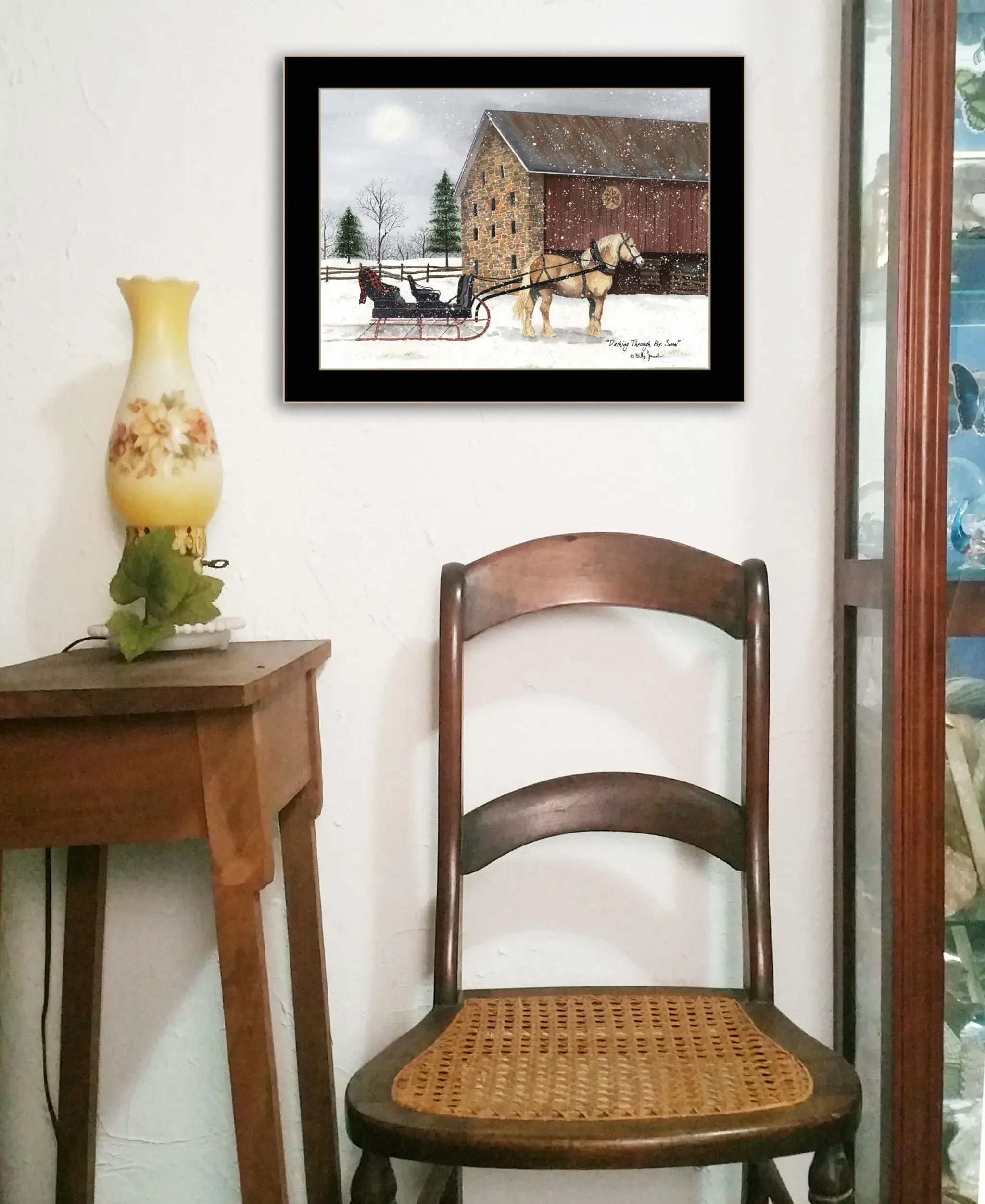 Dashing Though The Snow Black Framed Print Wall Art - Image 4