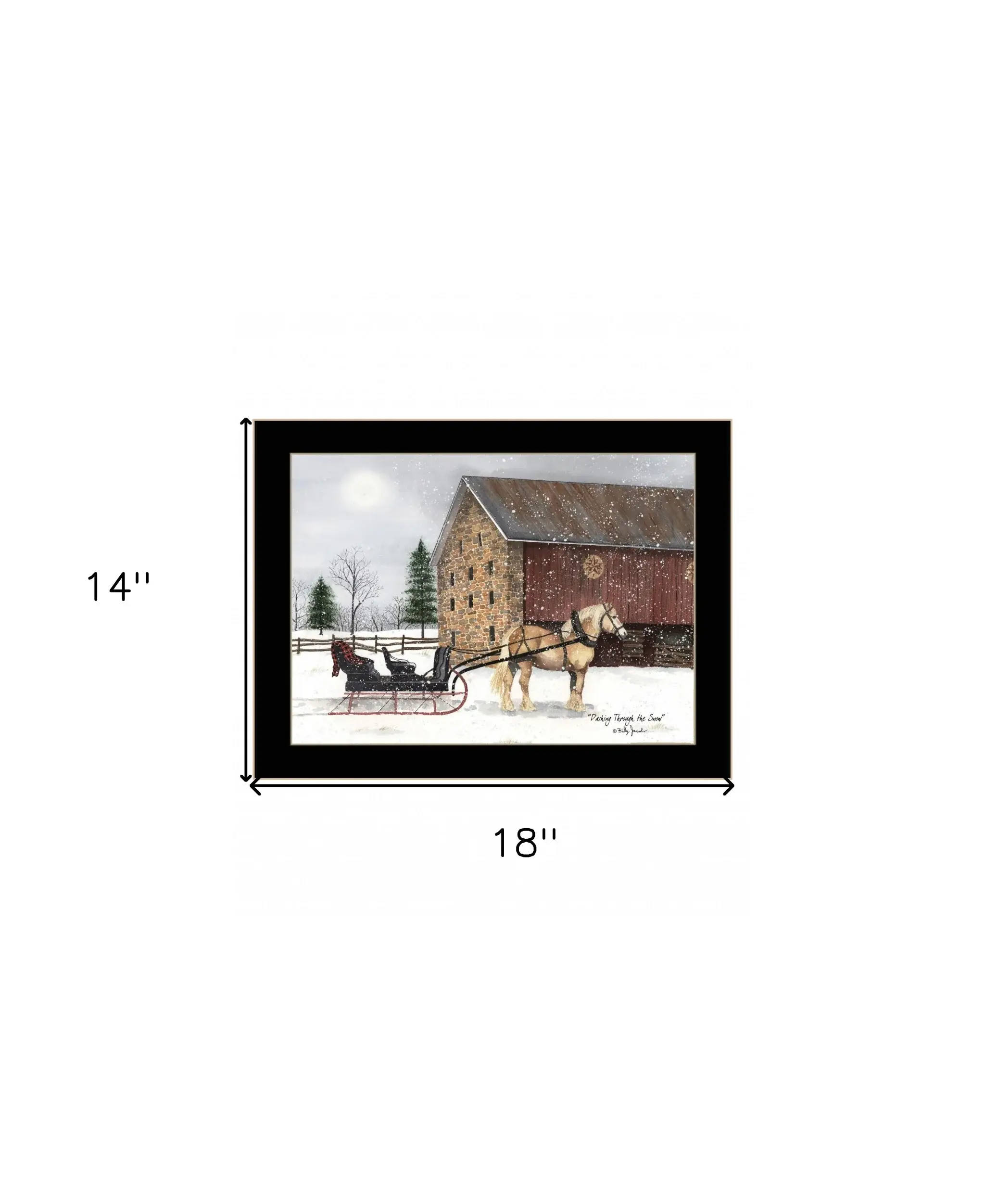 Dashing Though The Snow Black Framed Print Wall Art - Image 5