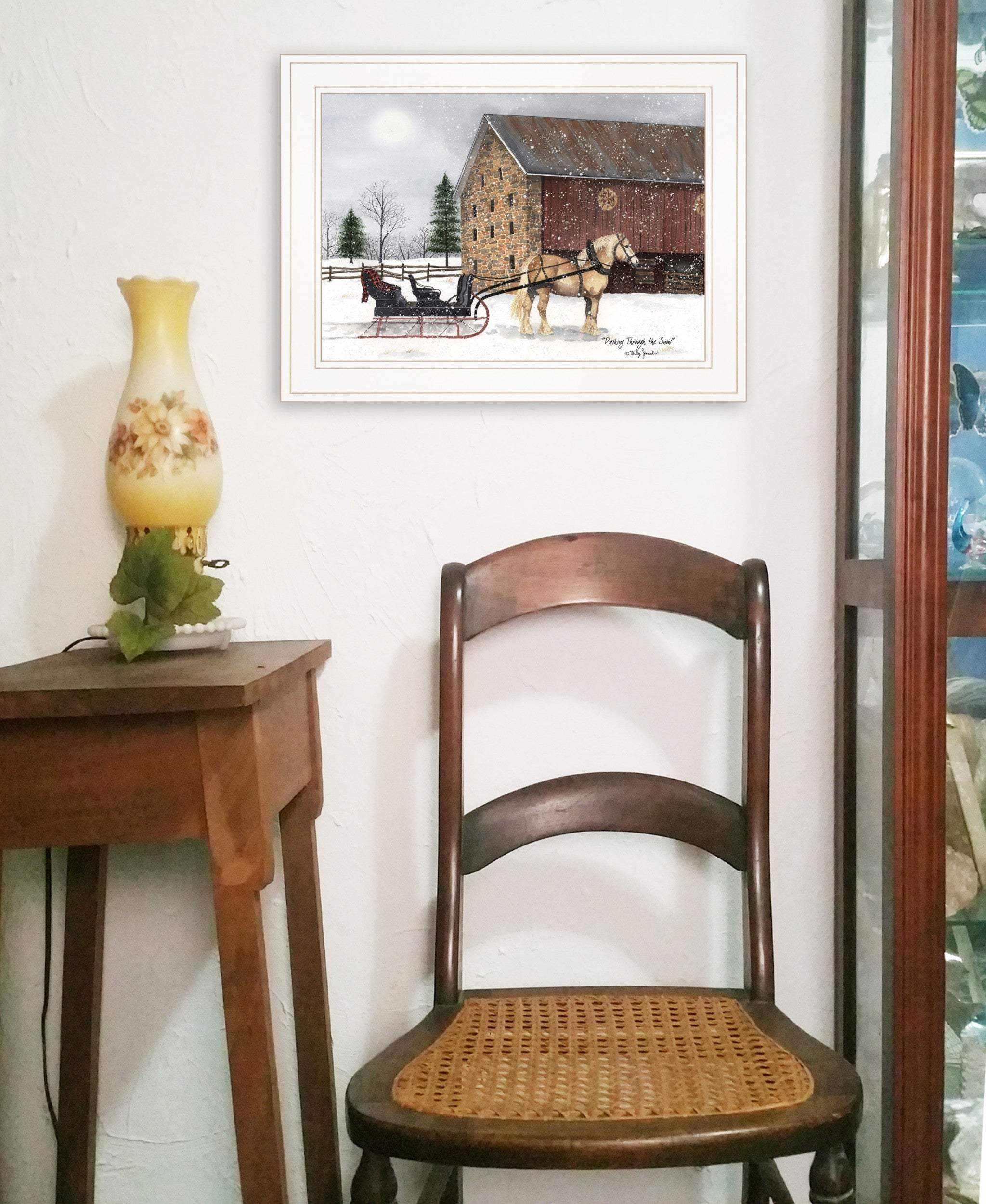 Dashing Through The Snow 1 White Framed Print Wall Art - Image 4