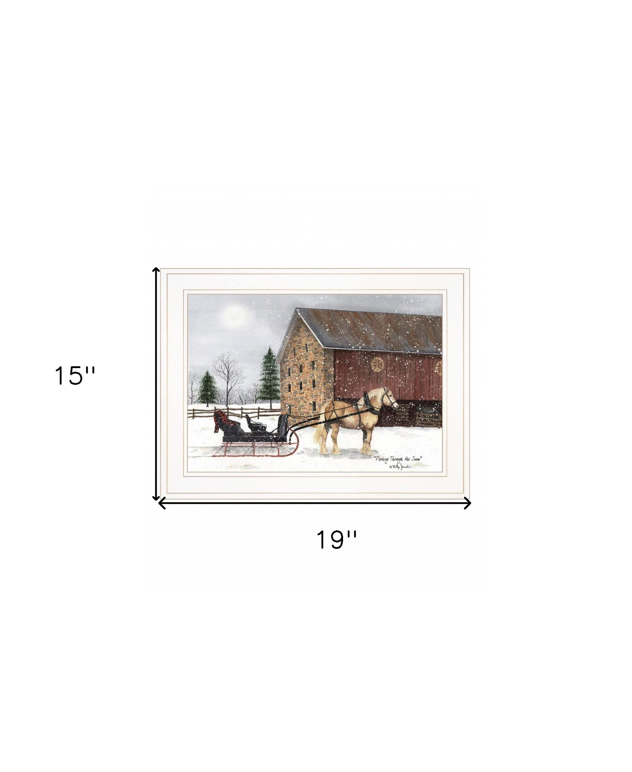 Dashing Through The Snow 1 White Framed Print Wall Art - Image 5