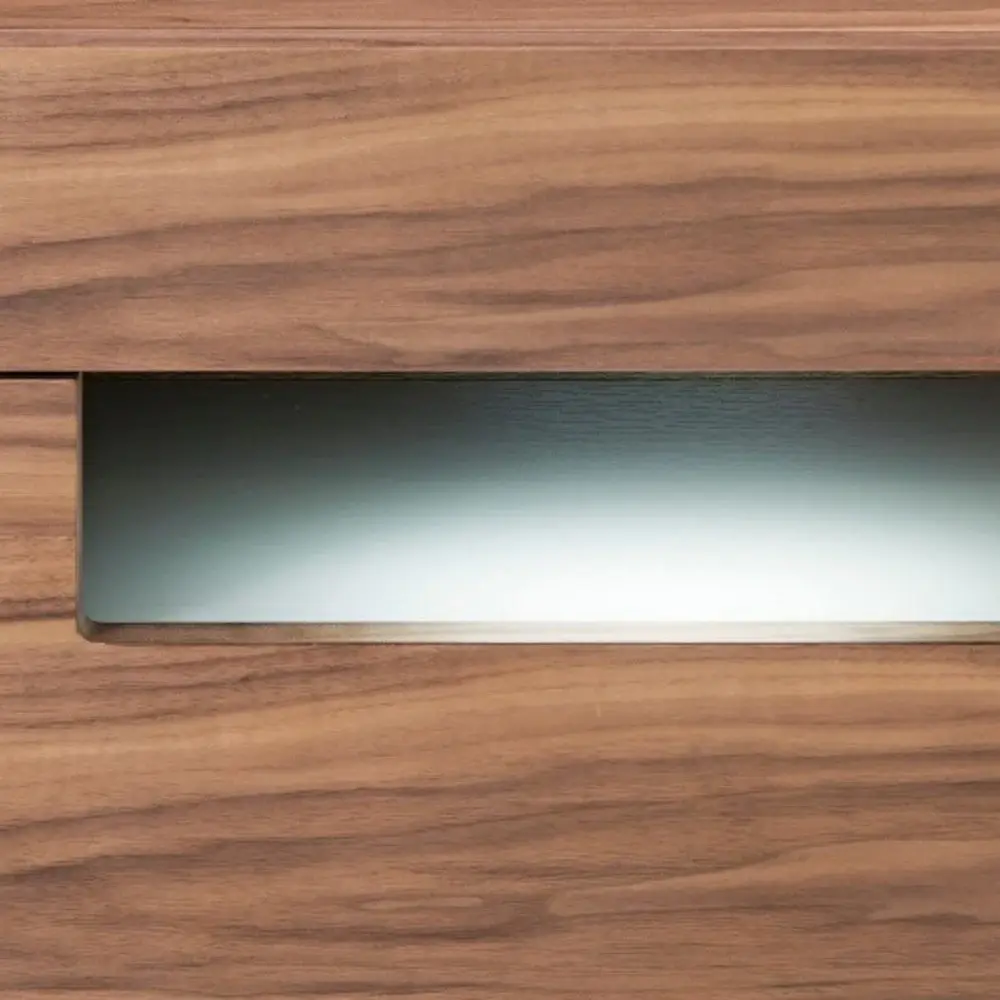Dazzling contemporary LED Walnut Nightstand with Two Drawers - Image 6