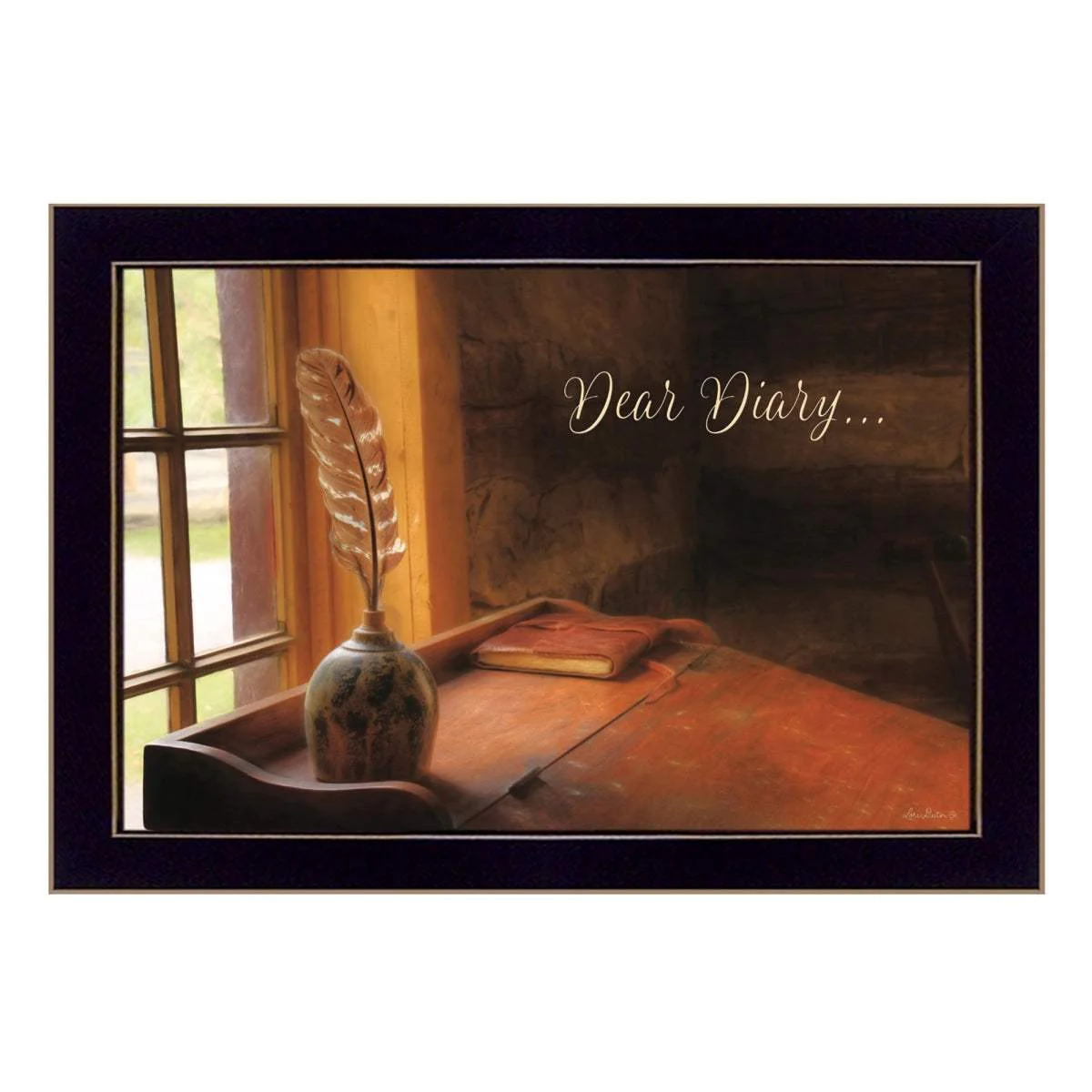 Dear Diary Black Framed Print Wall Art - Image 2