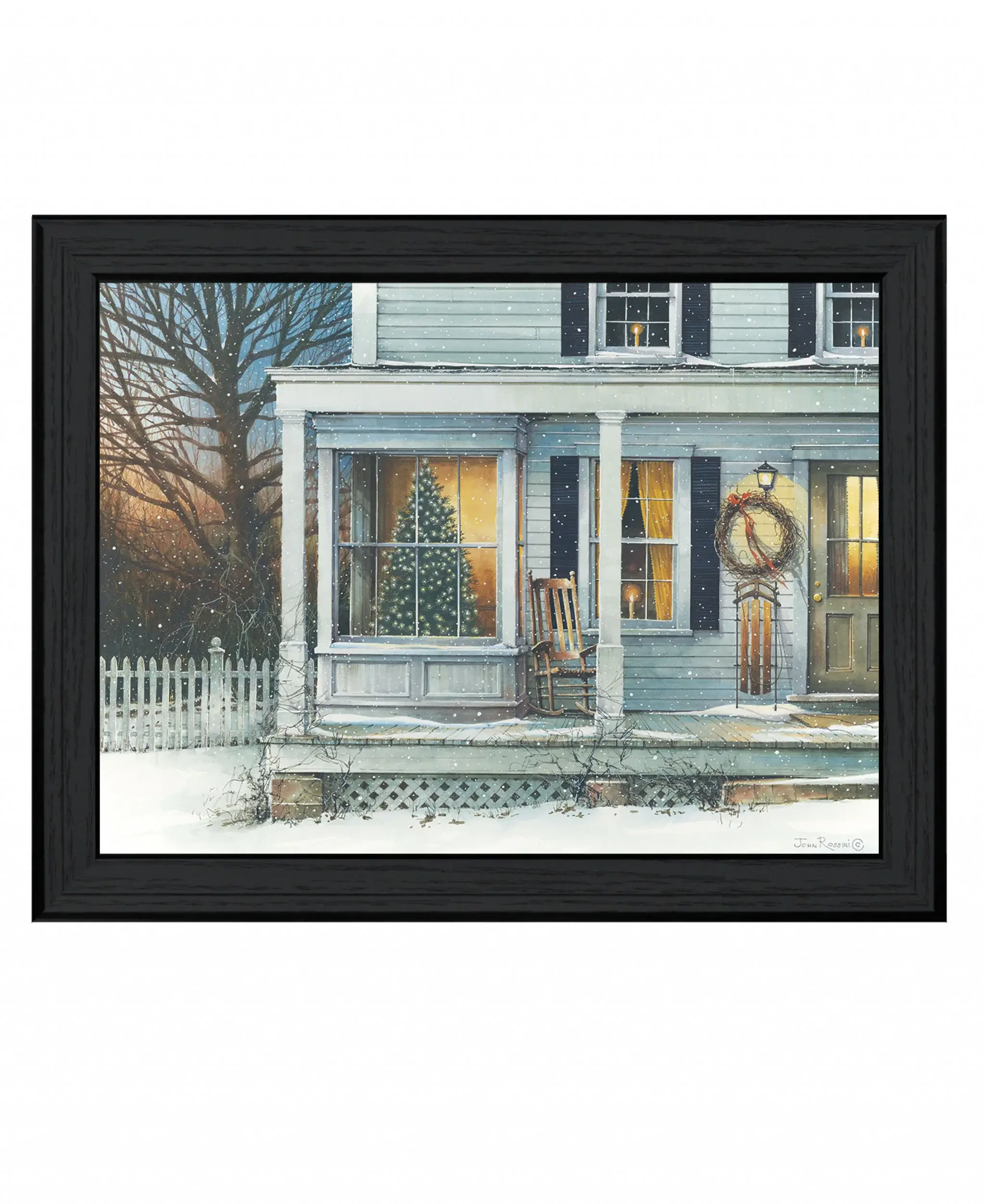 December Glow Black Framed Print Wall Art - Image 2