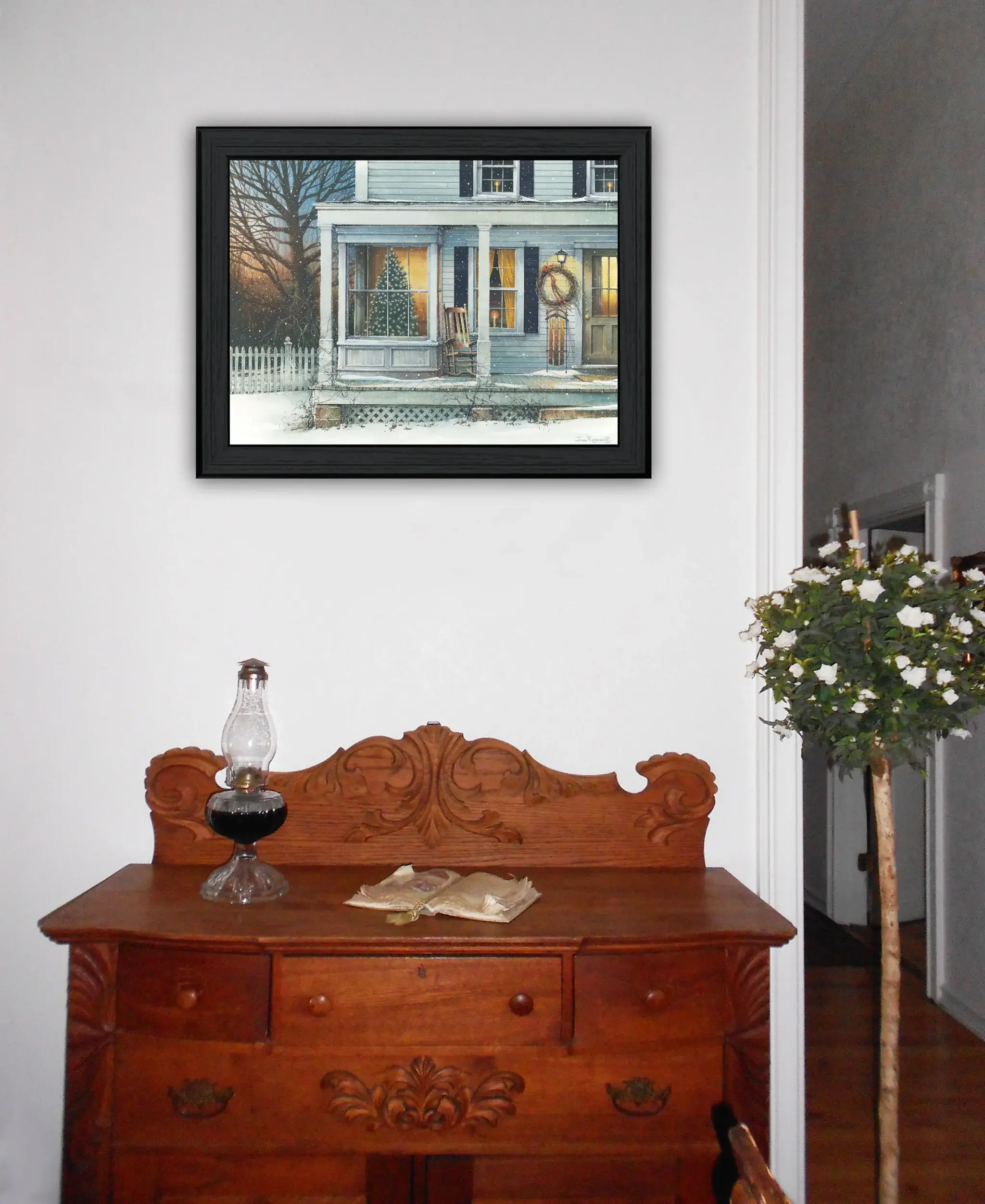 December Glow Black Framed Print Wall Art - Image 5