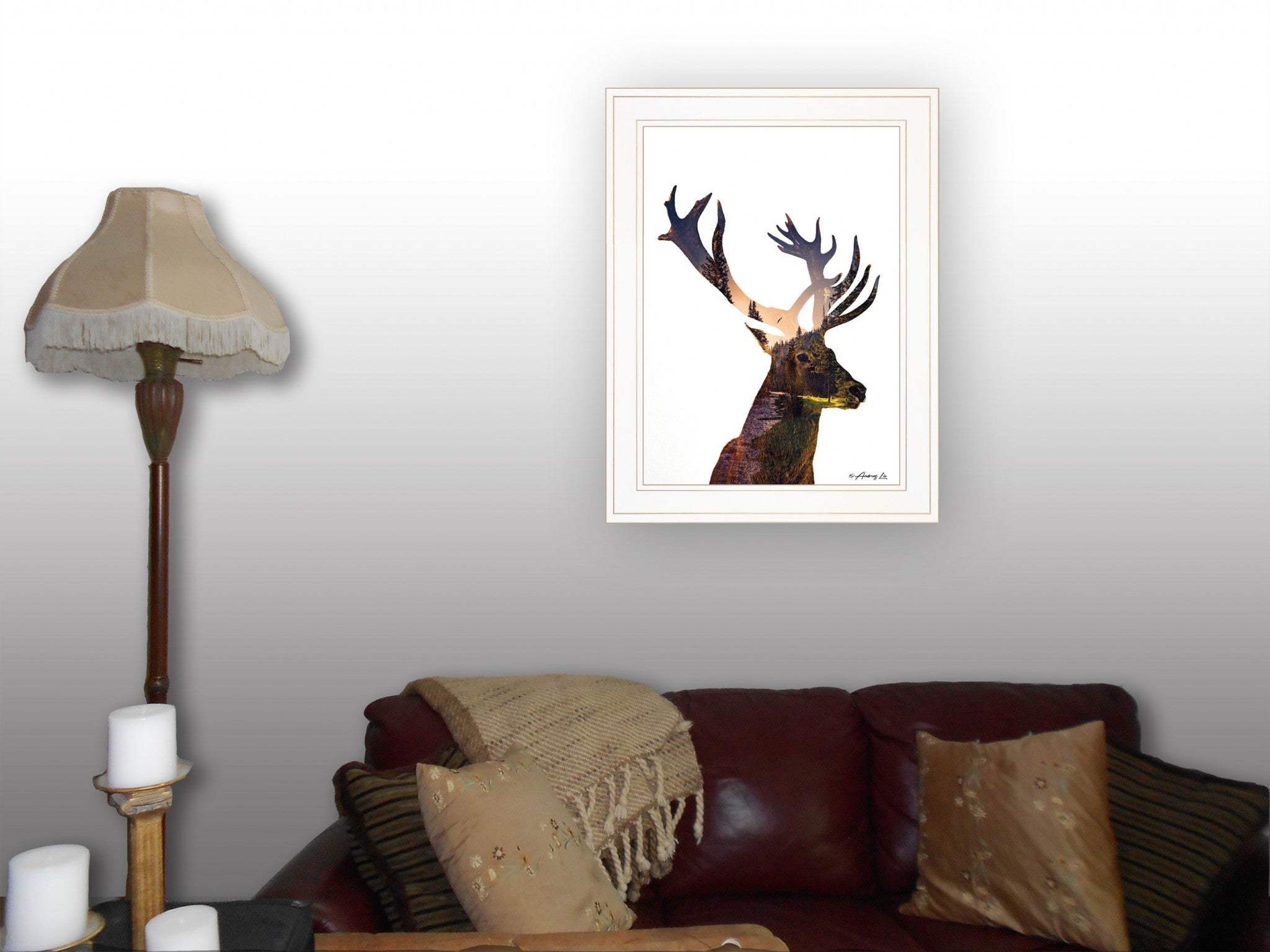 Deer in the Forest 1 White Framed Print Wall Art - Image 4