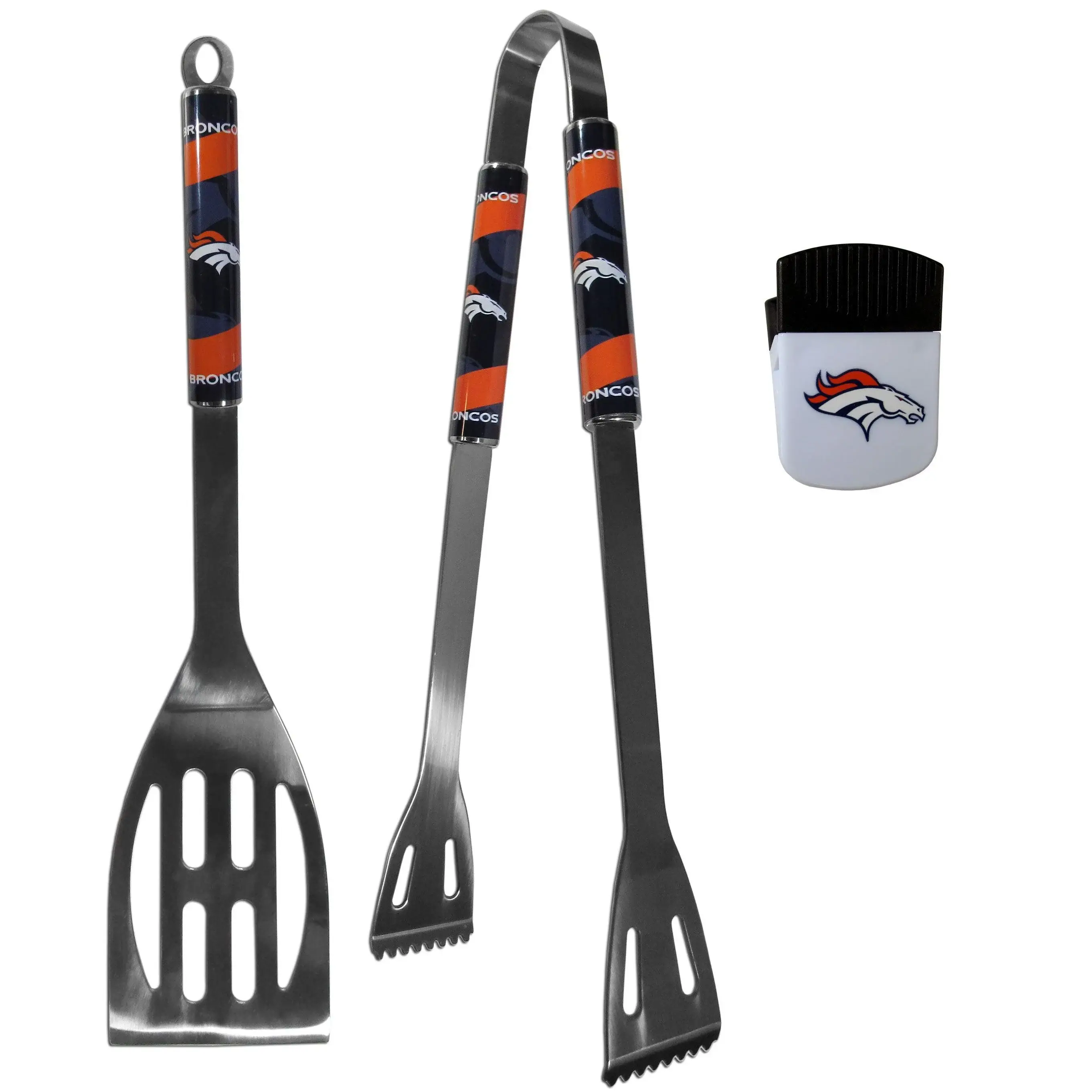 Denver Broncos 2 pc BBQ Set and Chip Clip