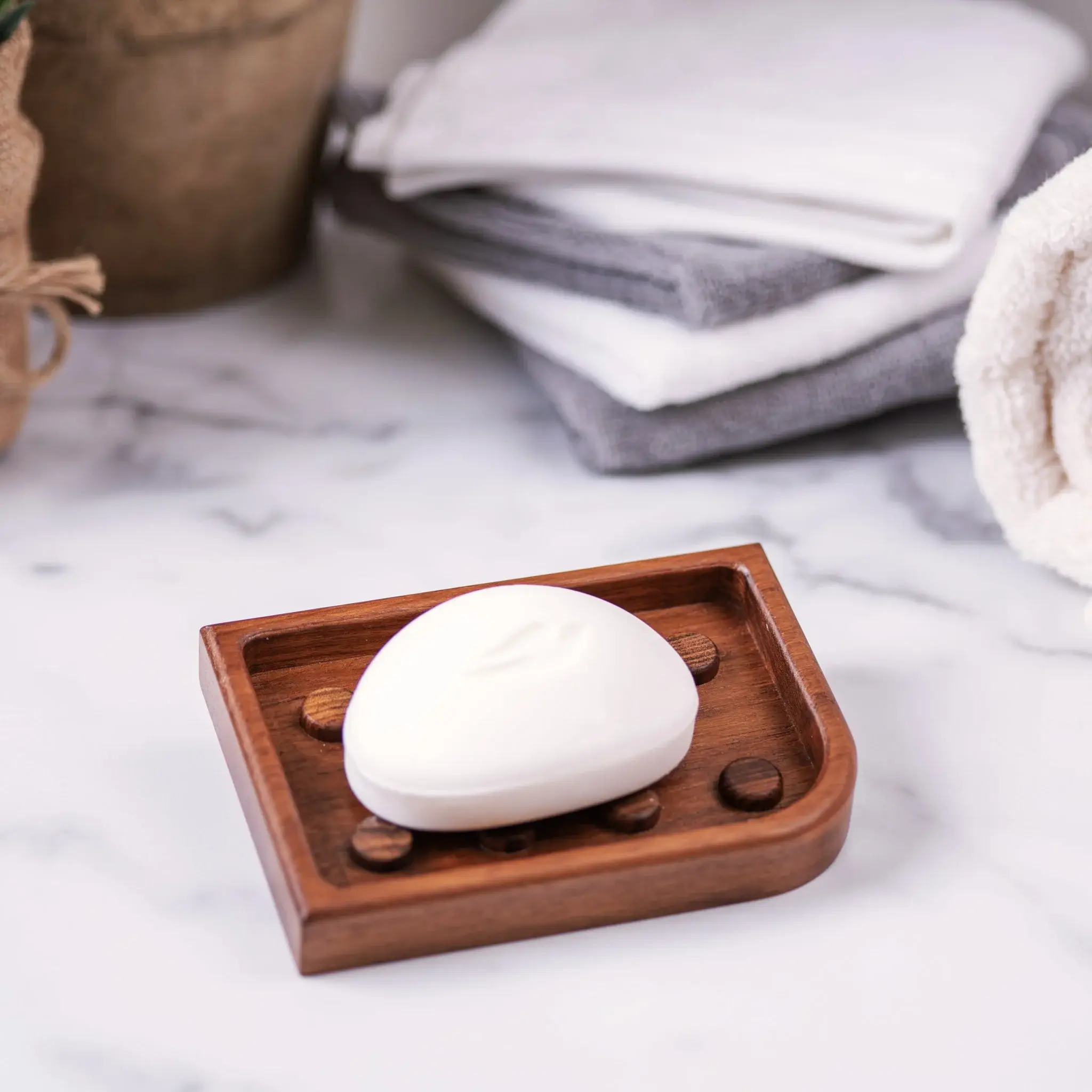 Designer Genuine Teak Soap Dish - Image 7