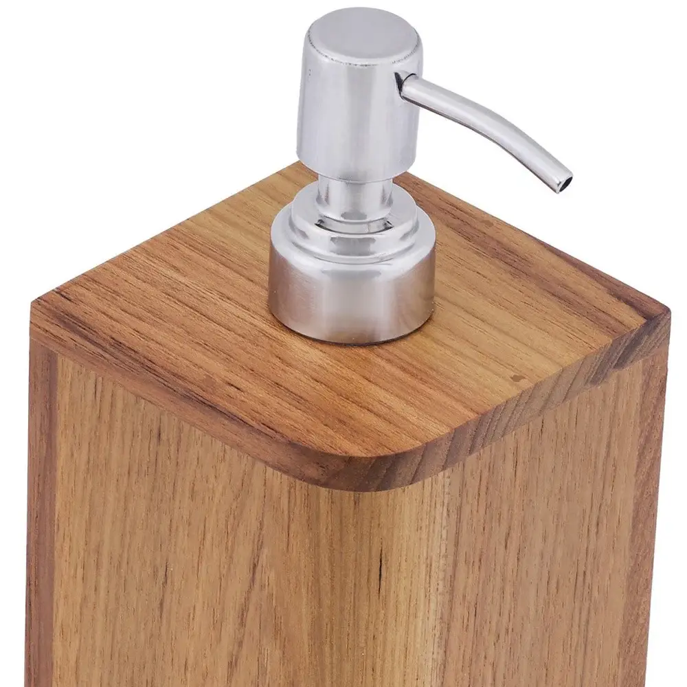 Designer Genuine Teak Soap Dispenser - Image 5