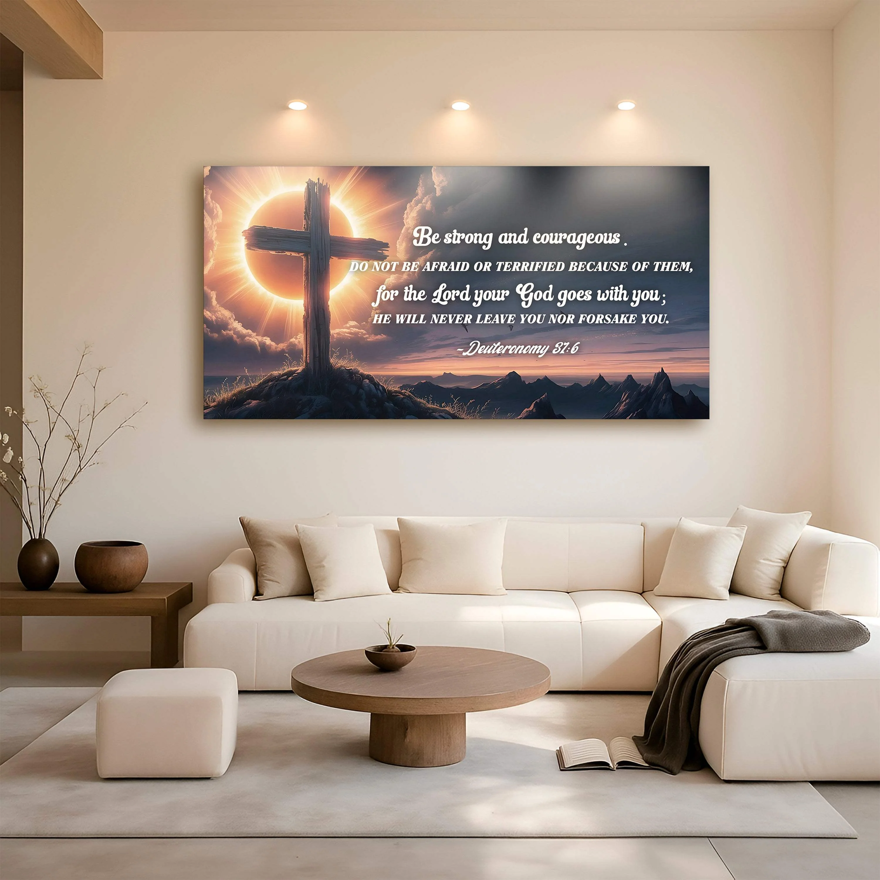 Deuteronomy 31:6 - He Will Never Leave Nor Forsake You Faith Sign - Image 3