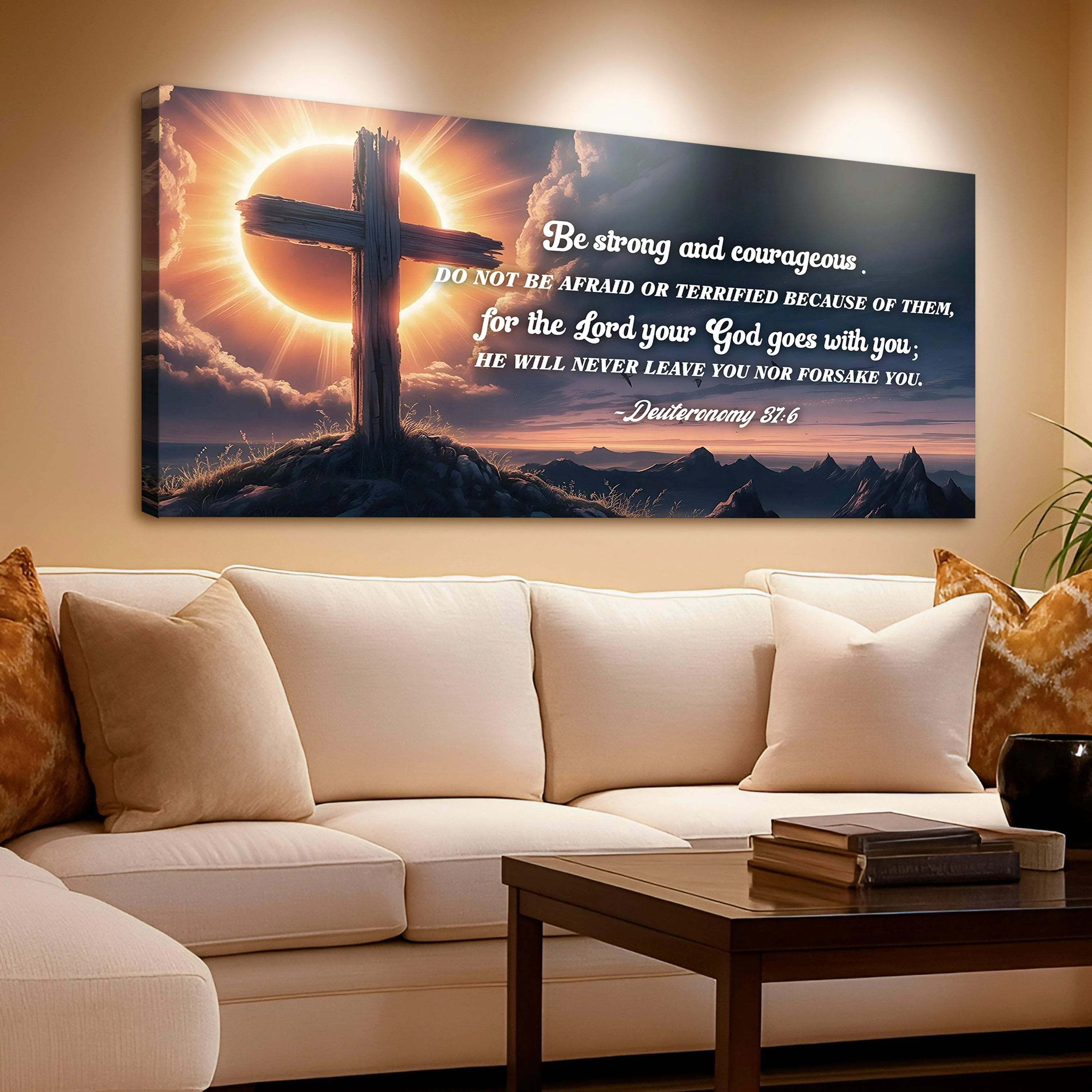 Deuteronomy 31:6 - He Will Never Leave Nor Forsake You Faith Sign - Image 4