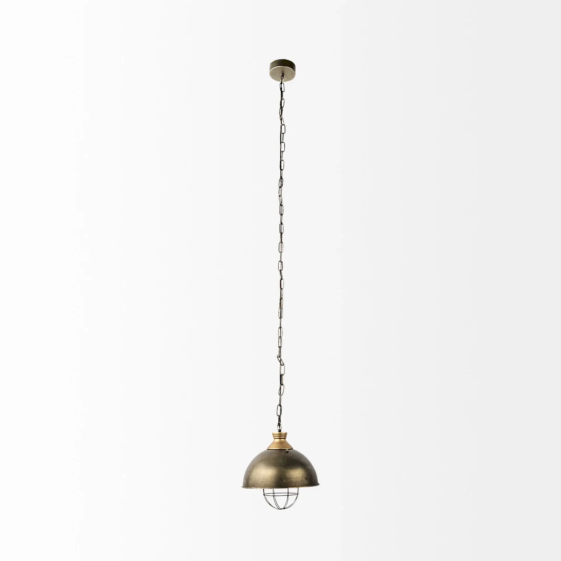 Distressed Bronze Metal Dome Hanging Light - Image 3