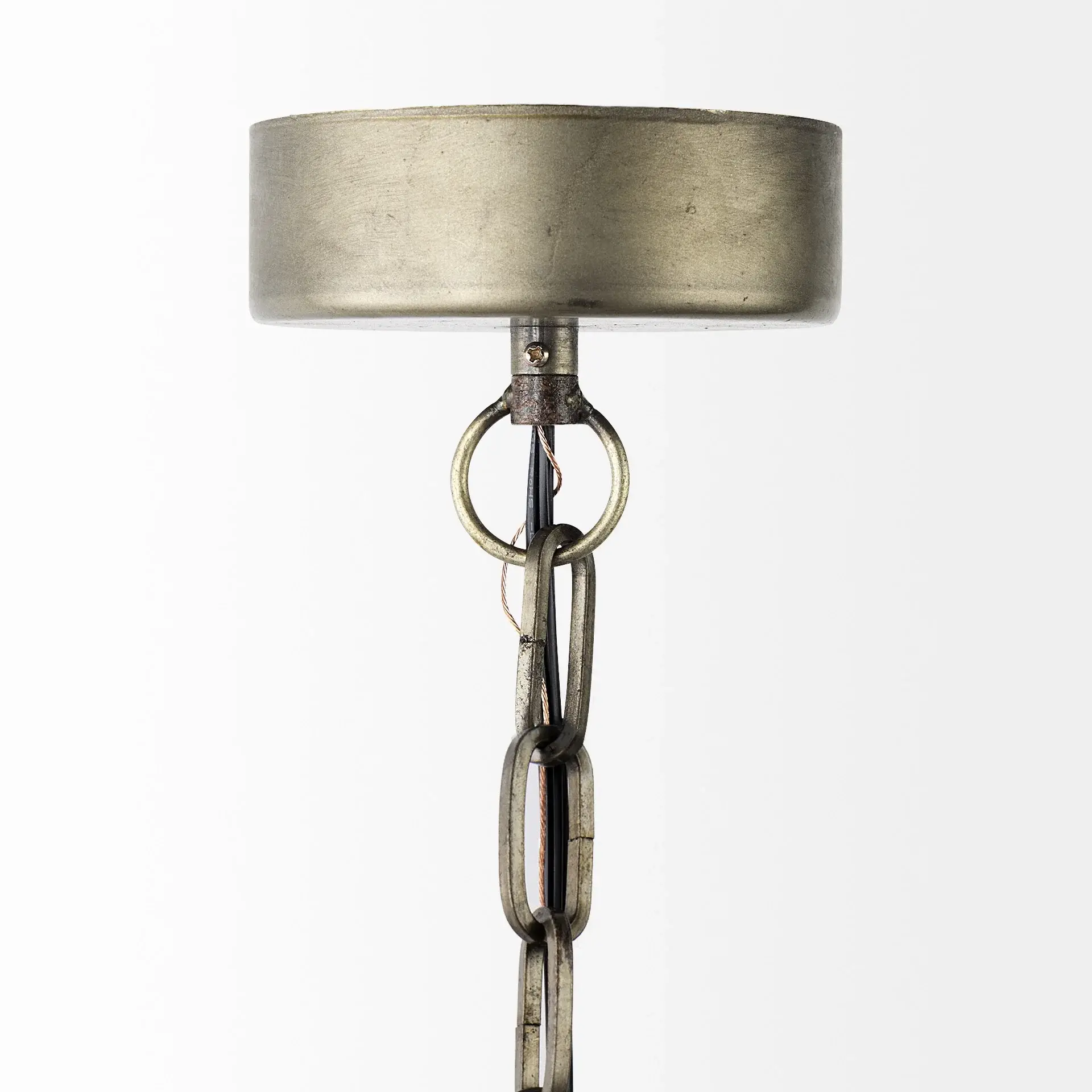 Distressed Bronze Metal Dome Hanging Light - Image 4