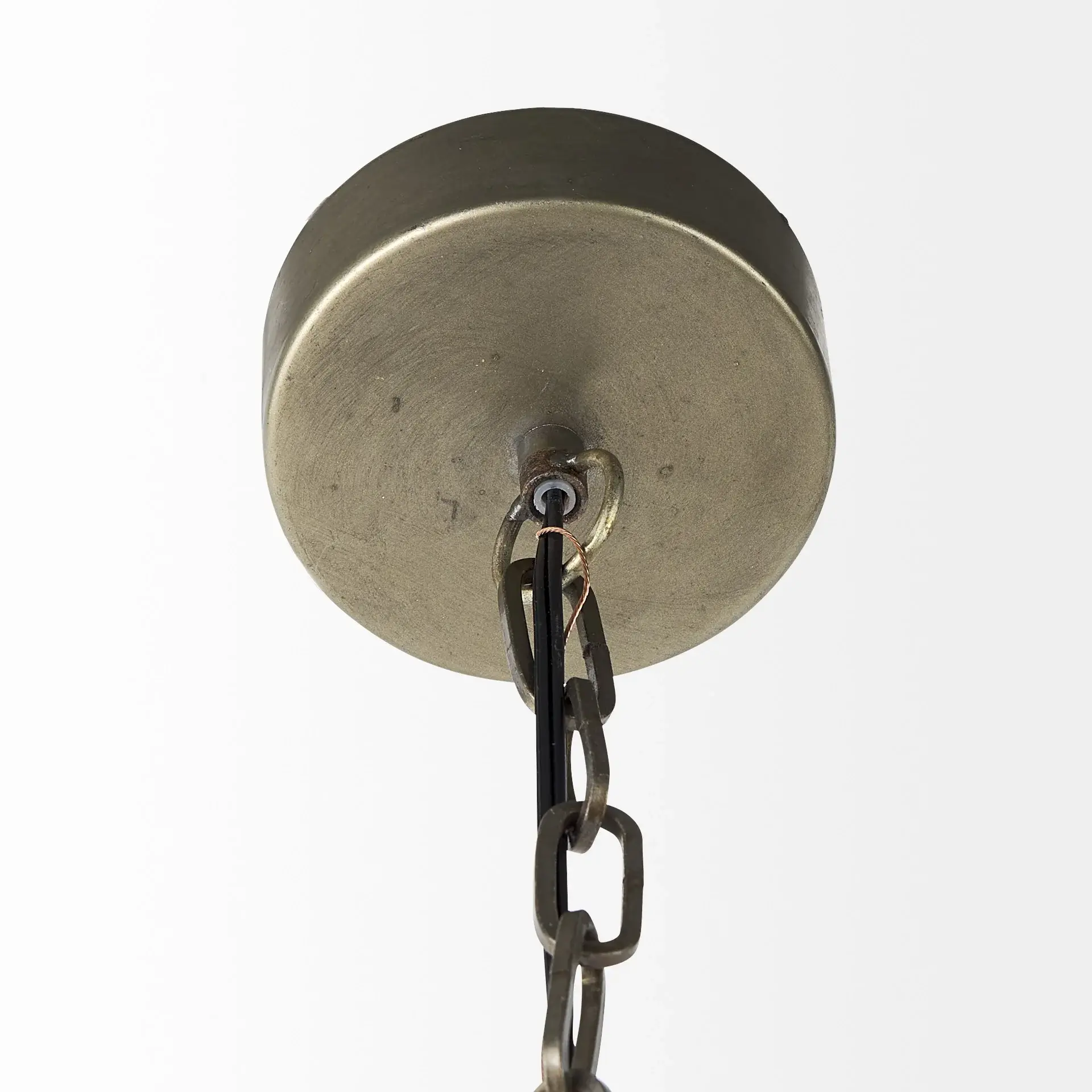 Distressed Bronze Metal Dome Hanging Light - Image 5