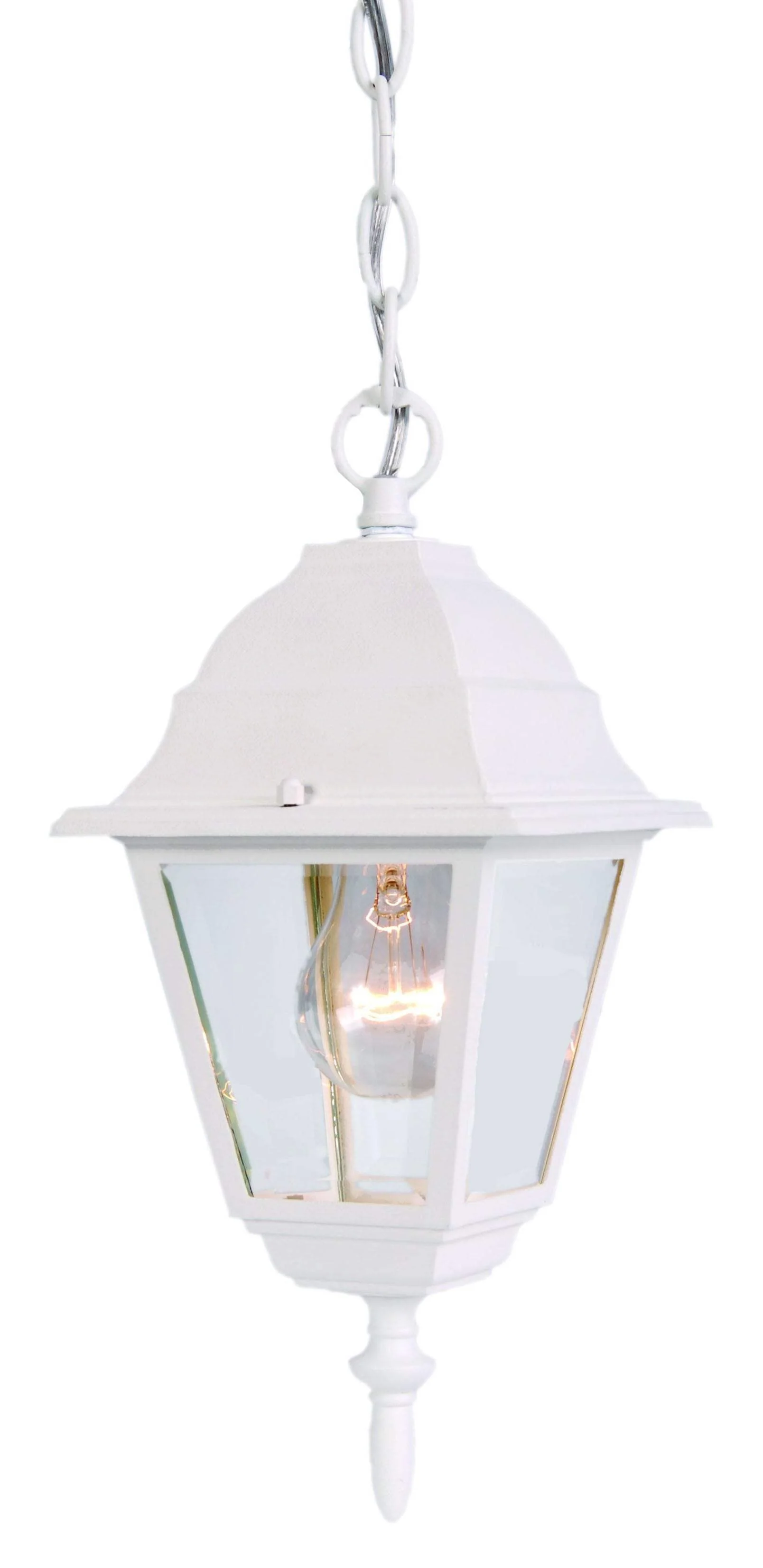 Distressed White Beveled Glass Outdoor Hanging Light - Image 3