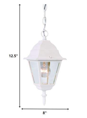 Distressed White Beveled Glass Outdoor Hanging Light - Image 6