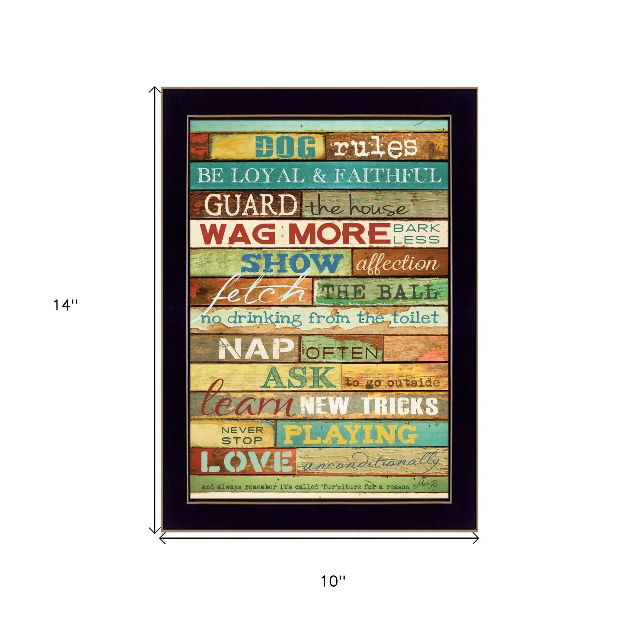 Dog Rules 1 Black Framed Print Wall Art - Image 5