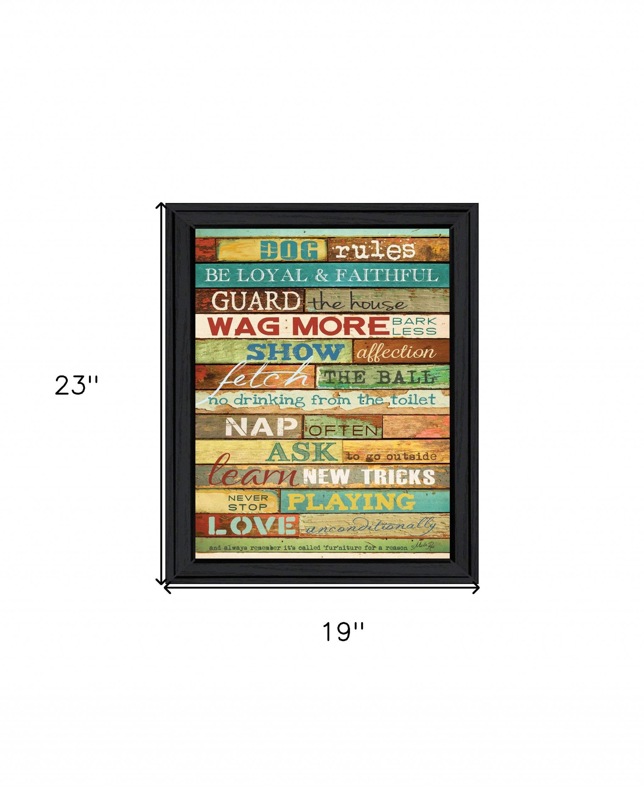 Dog Rules 6 Black Framed Print Wall Art - Image 5
