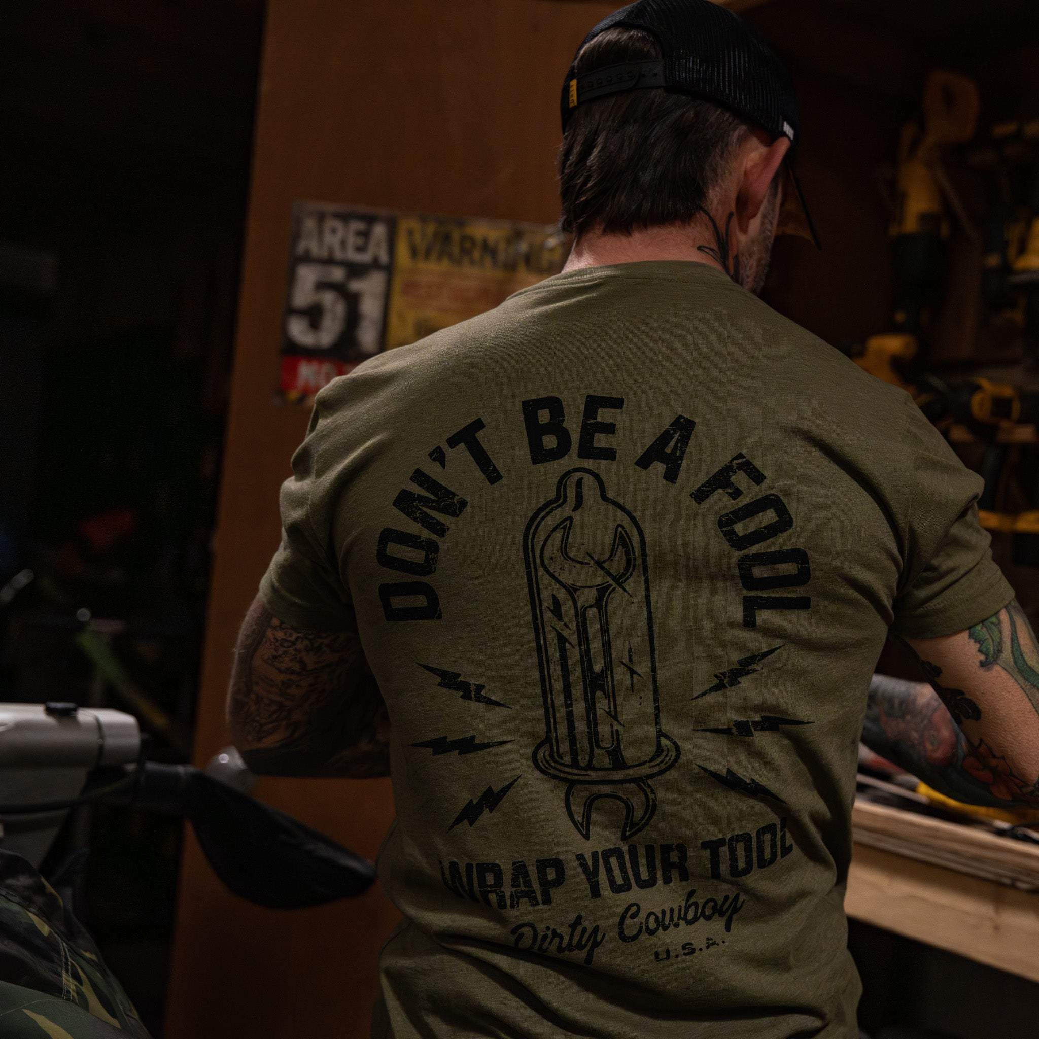 Don't Be a Fool. Wrap Your Tool Men's T-Shirt - Image 11