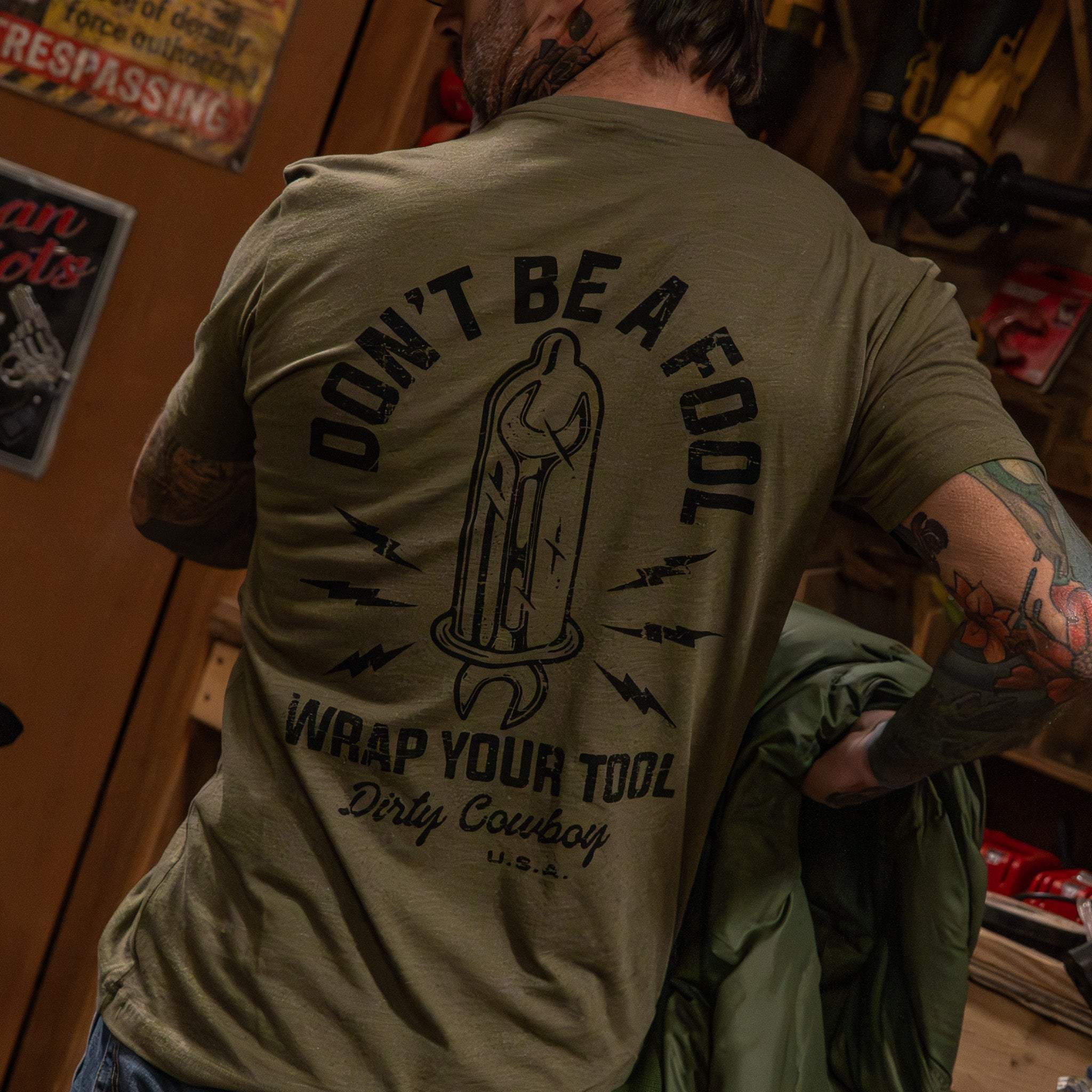 Don't Be a Fool. Wrap Your Tool Men's T-Shirt - Image 13