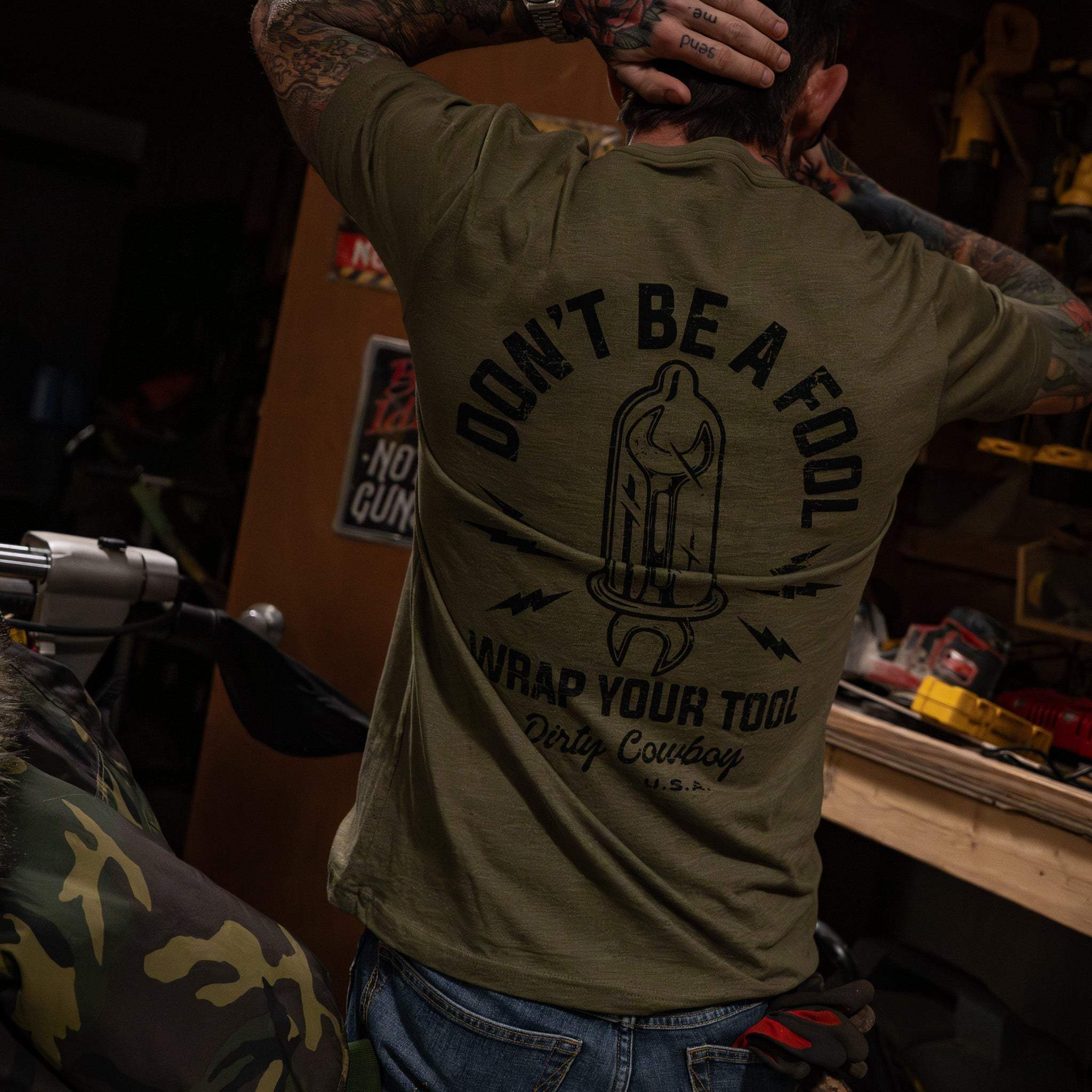 Don't Be a Fool. Wrap Your Tool Men's T-Shirt - Image 15