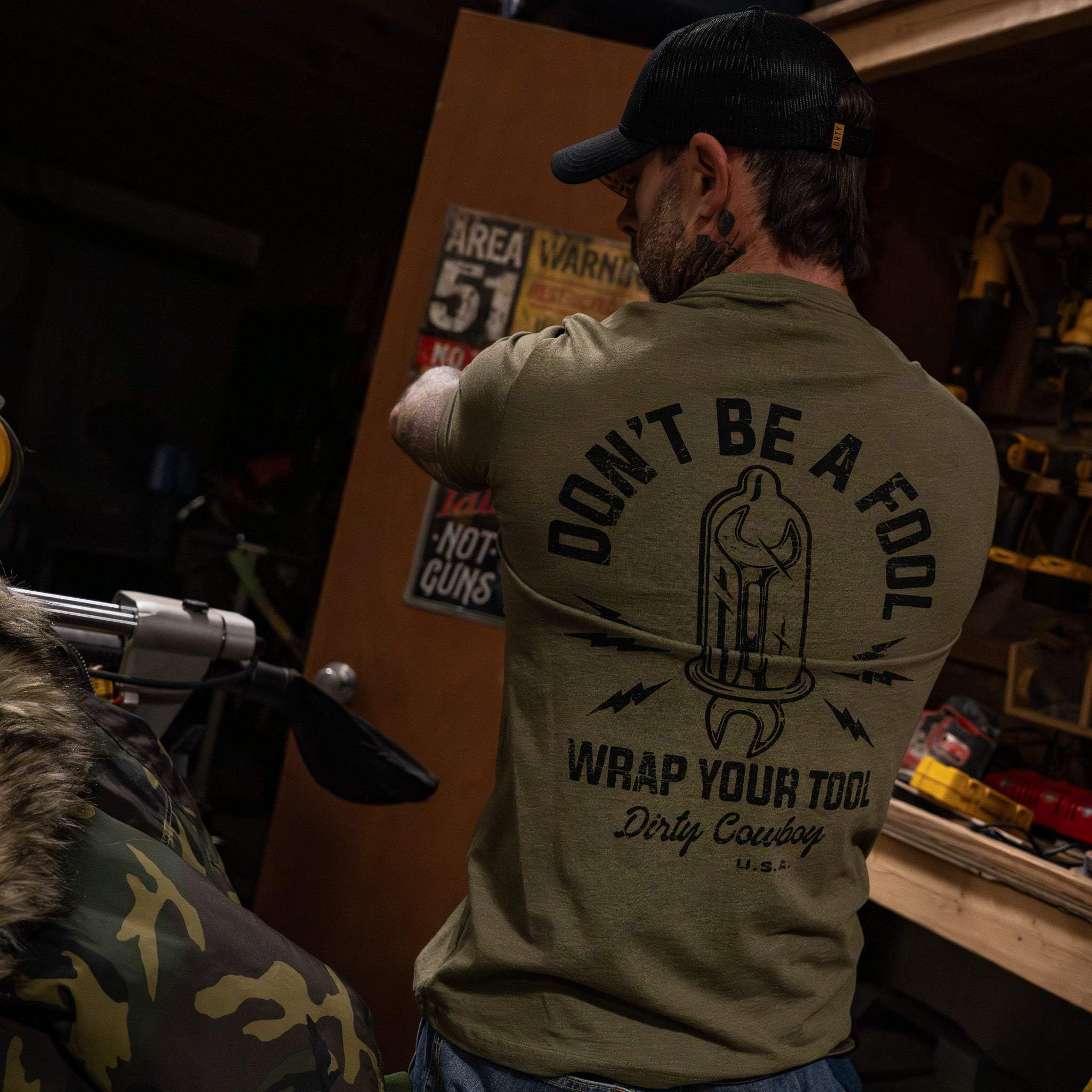 Don't Be a Fool. Wrap Your Tool Men's T-Shirt - Image 16