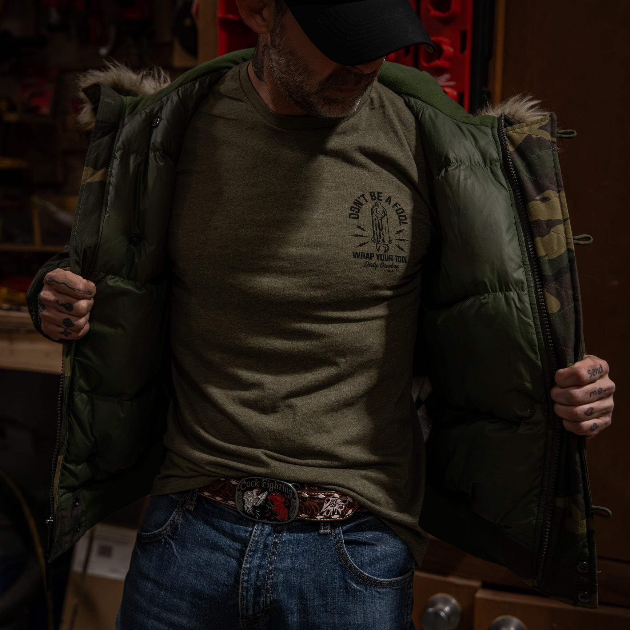 Don't Be a Fool. Wrap Your Tool Men's T-Shirt - Image 17