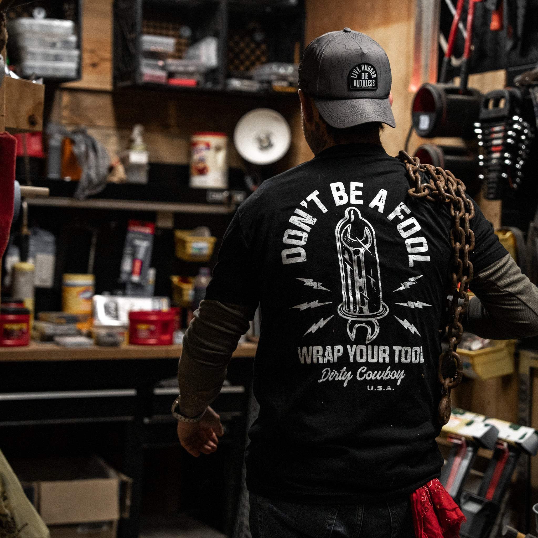 Don't Be a Fool. Wrap Your Tool Men's T-Shirt - Image 4