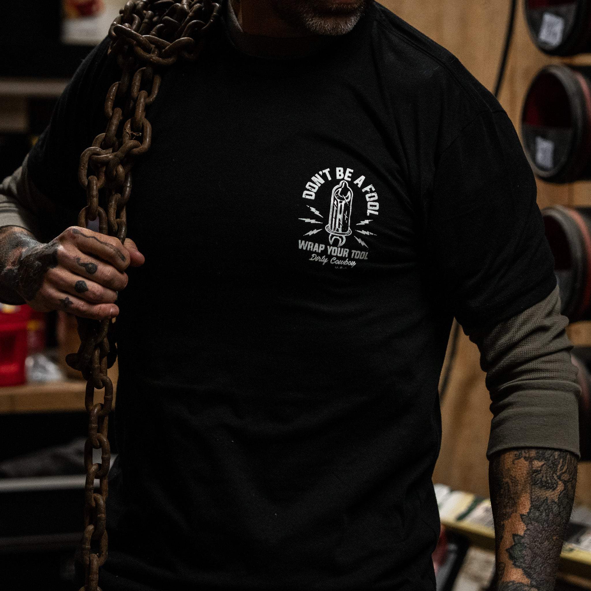 Don't Be a Fool. Wrap Your Tool Men's T-Shirt - Image 5