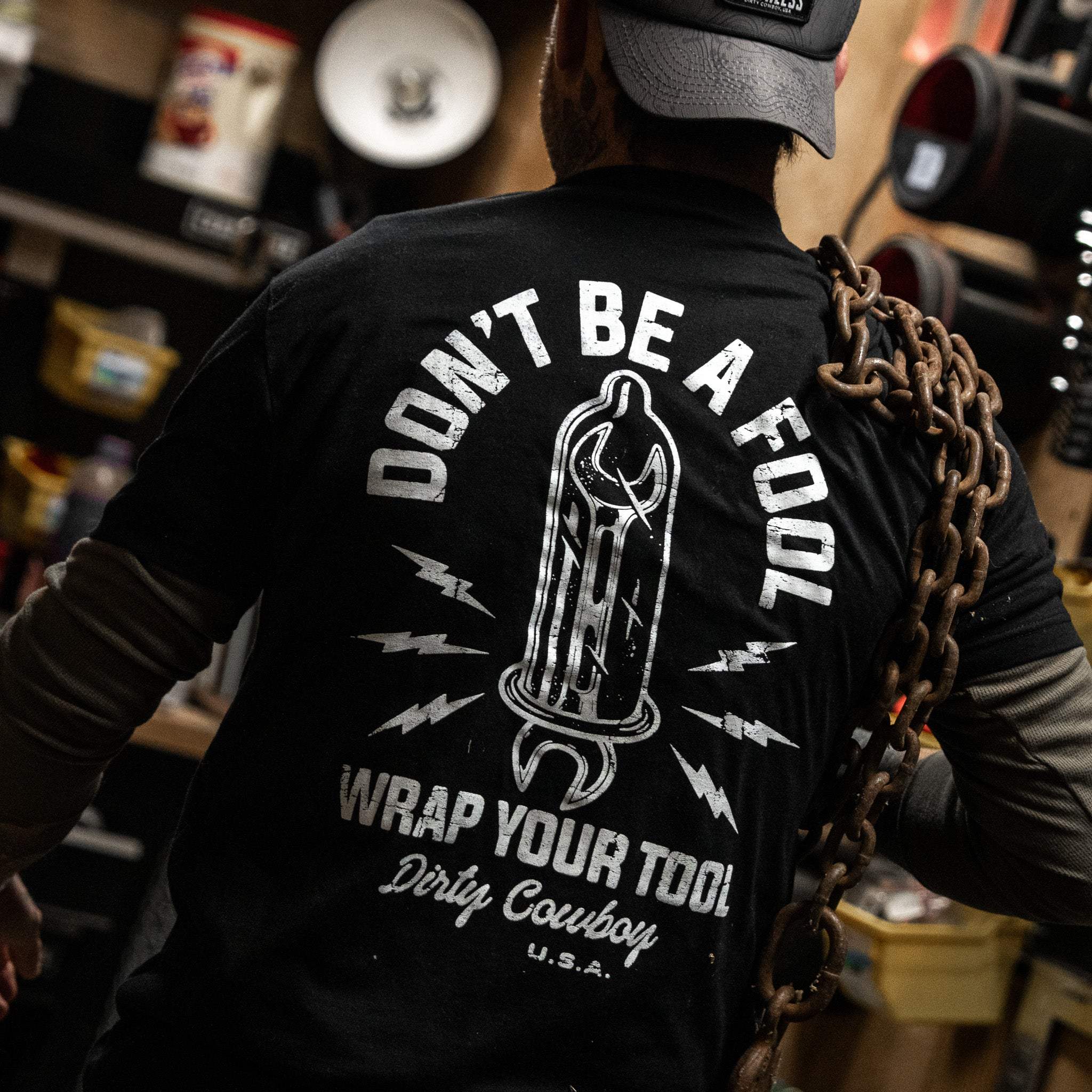Don't Be a Fool. Wrap Your Tool Men's T-Shirt - Image 7