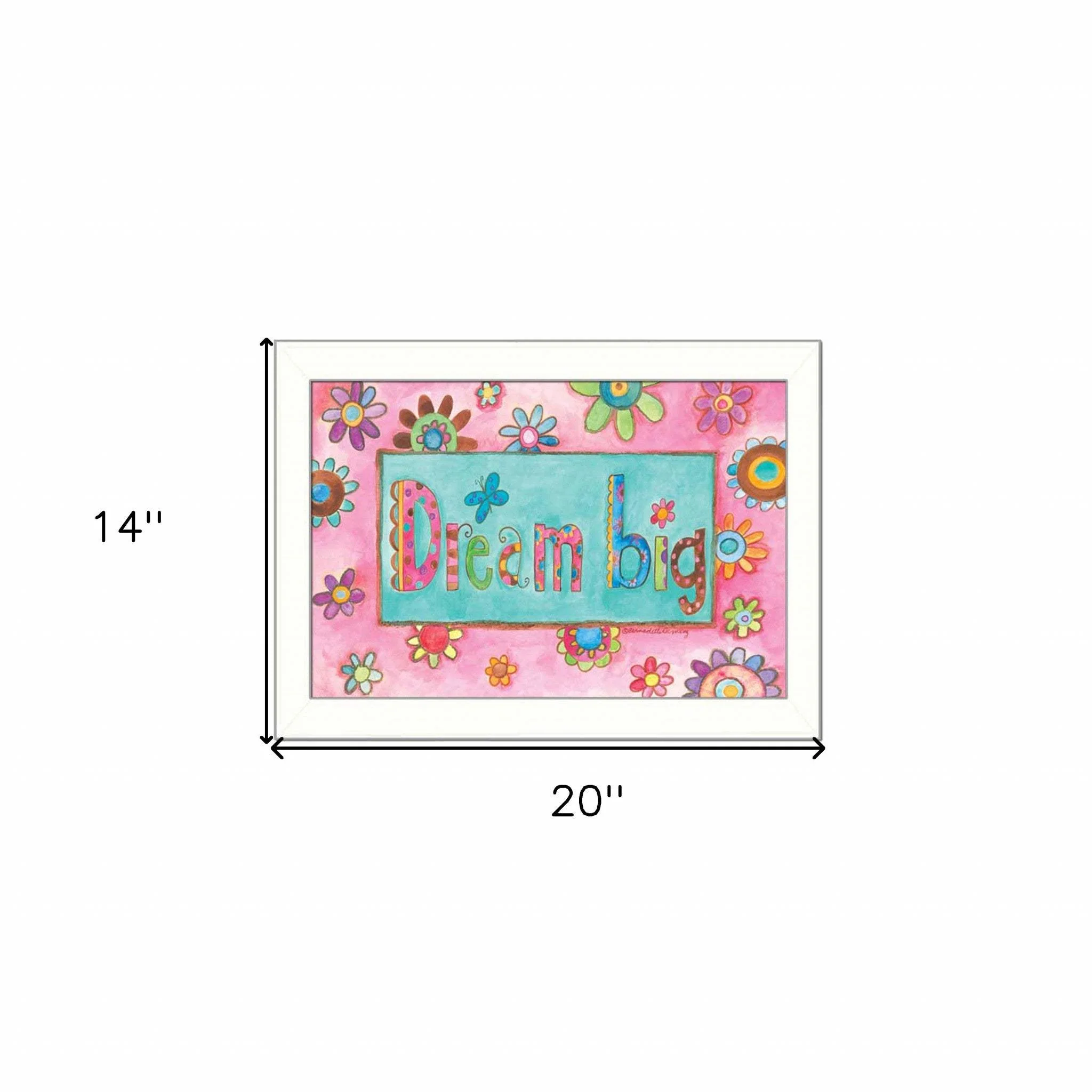 Dream Big Pink Motivational White Framed Print Wall Art - Image 5