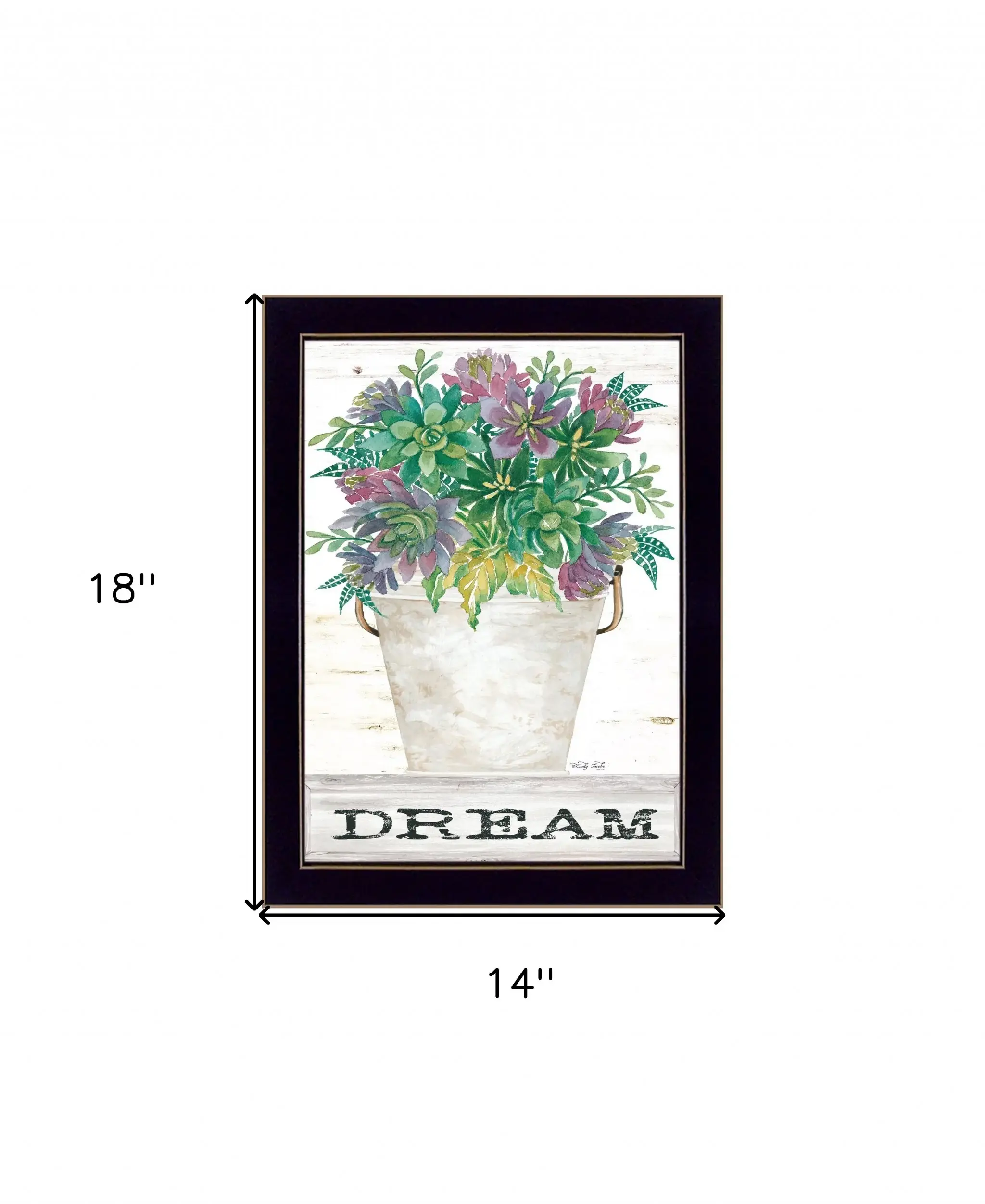 Dream Succulents 1 Black Framed Print Wall Art - Image 5