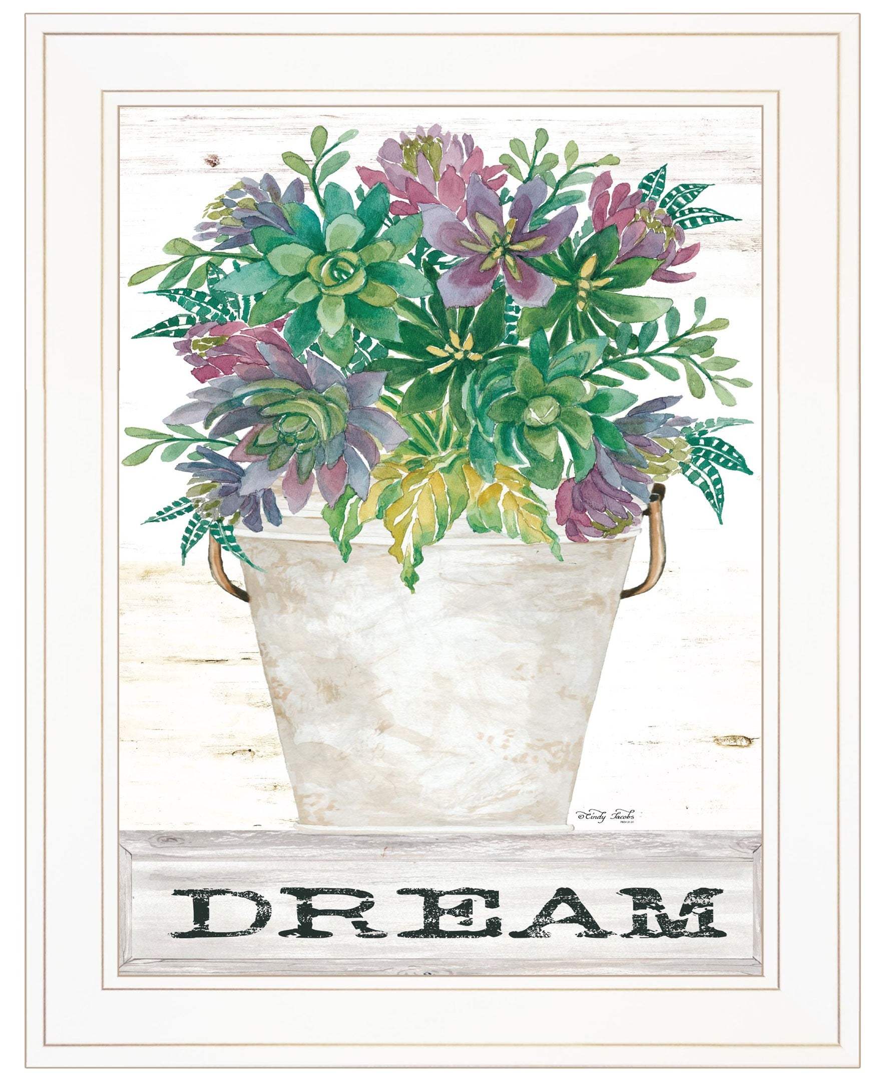 Dream Succulents 2 White Framed Print Wall Art - Image 2