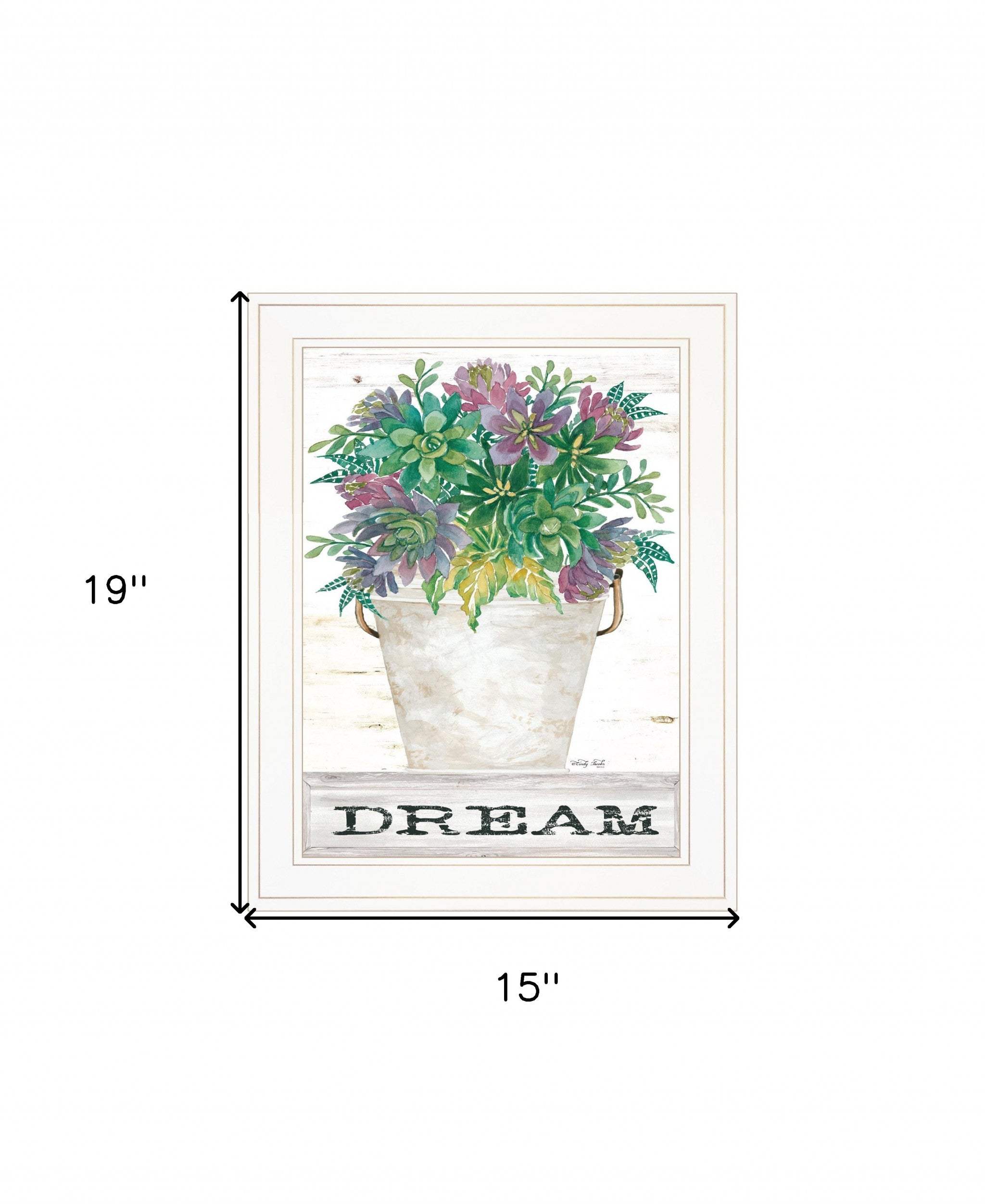 Dream Succulents 2 White Framed Print Wall Art - Image 4