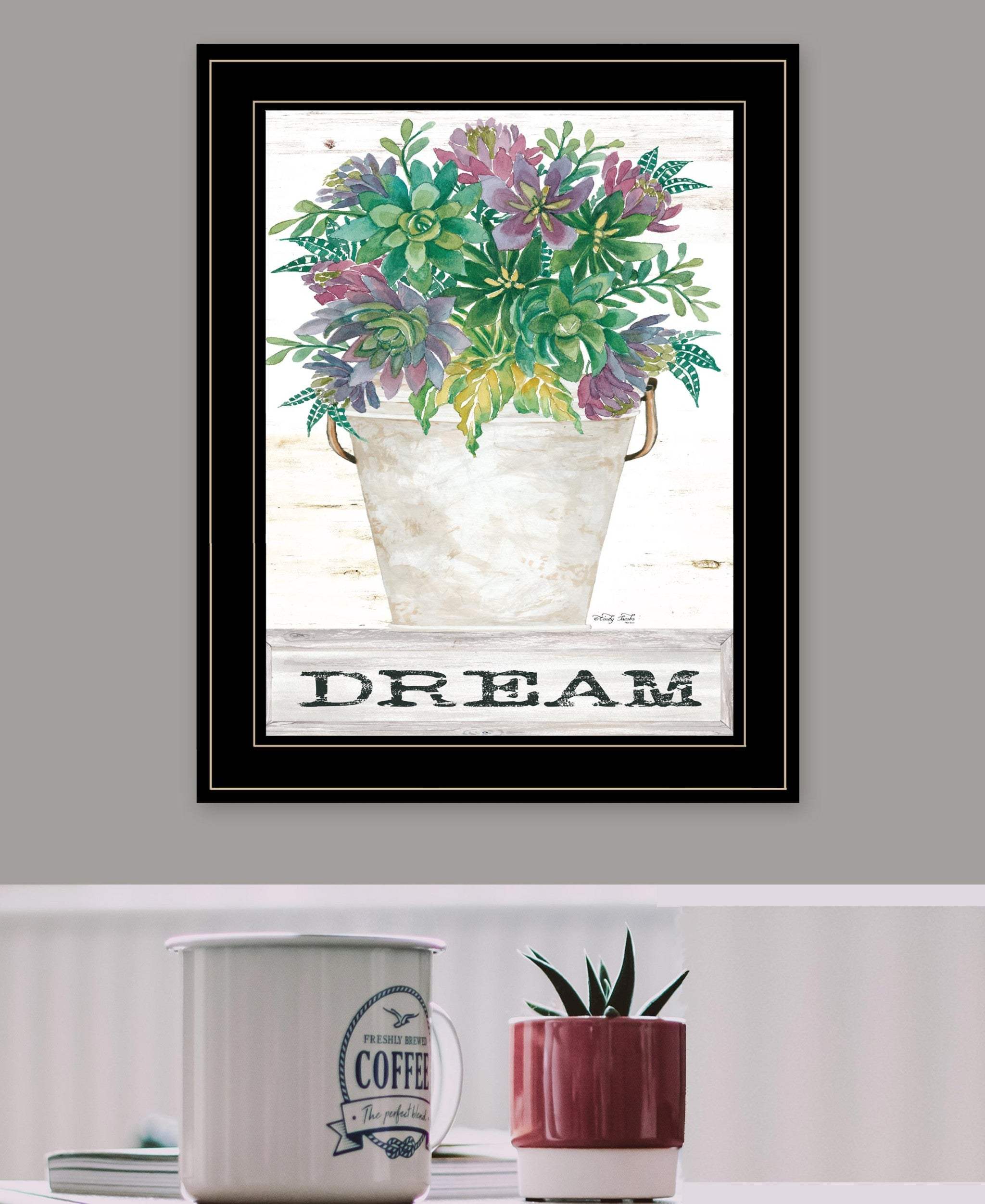 Dream Succulents 3 Black Framed Print Wall Art - Image 4