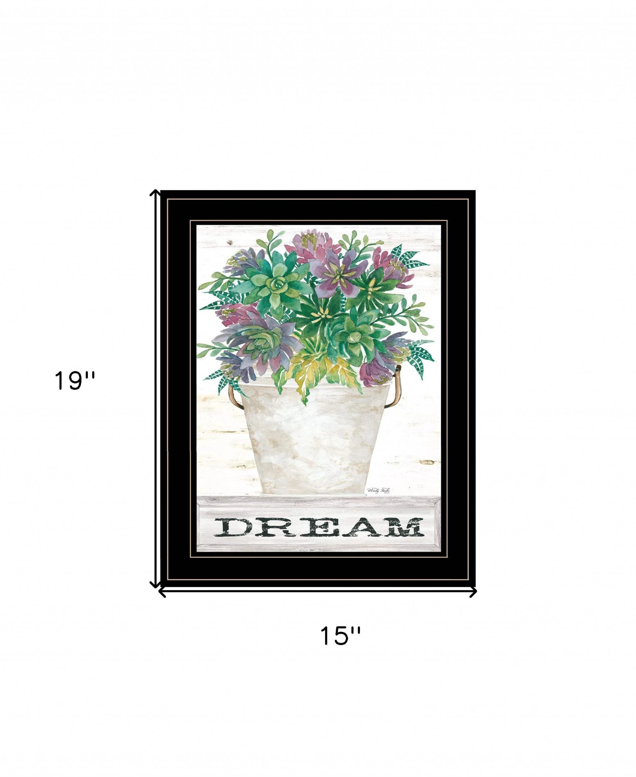 Dream Succulents 3 Black Framed Print Wall Art - Image 5