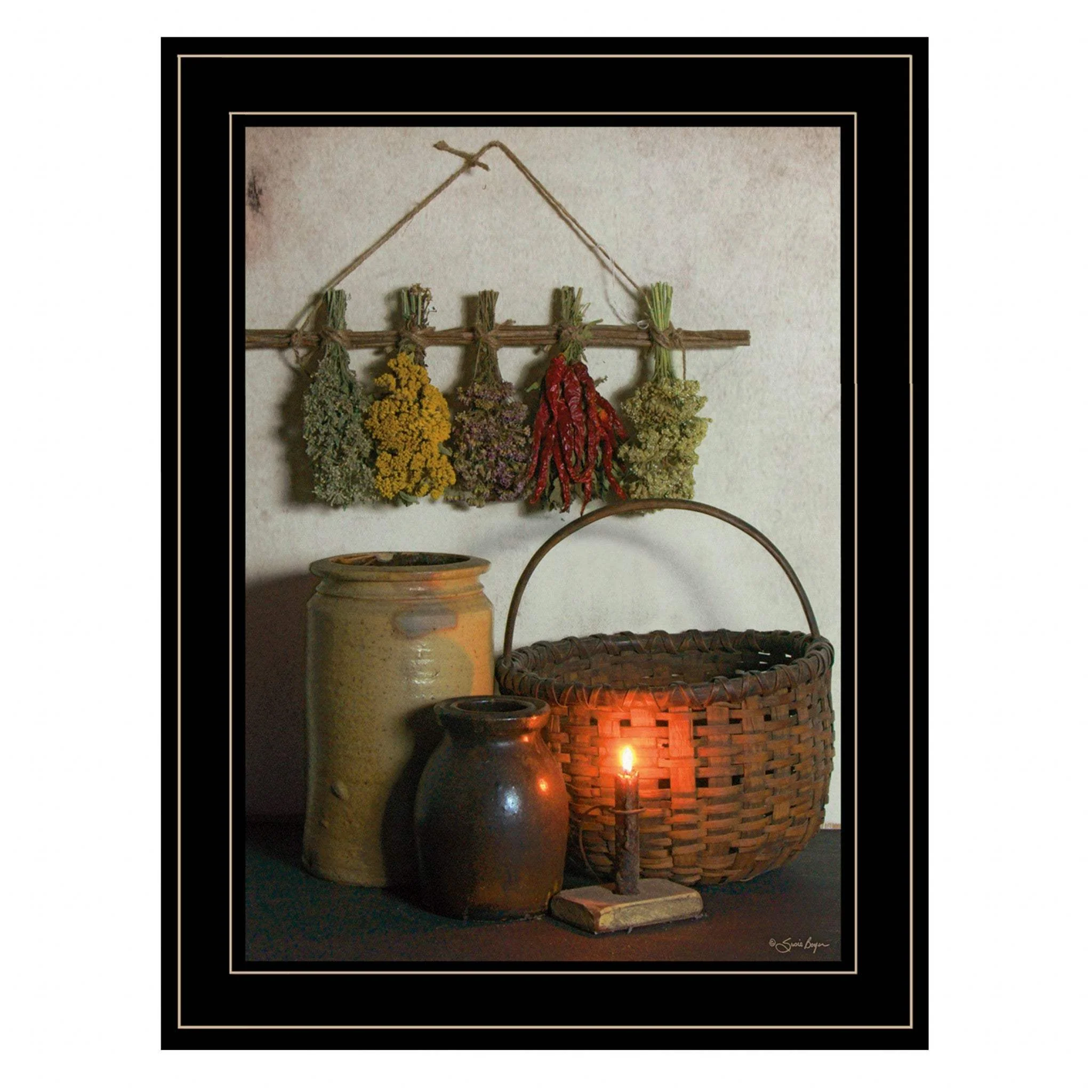 Dried Flower 1 Black Framed Print Wall Art - Image 2