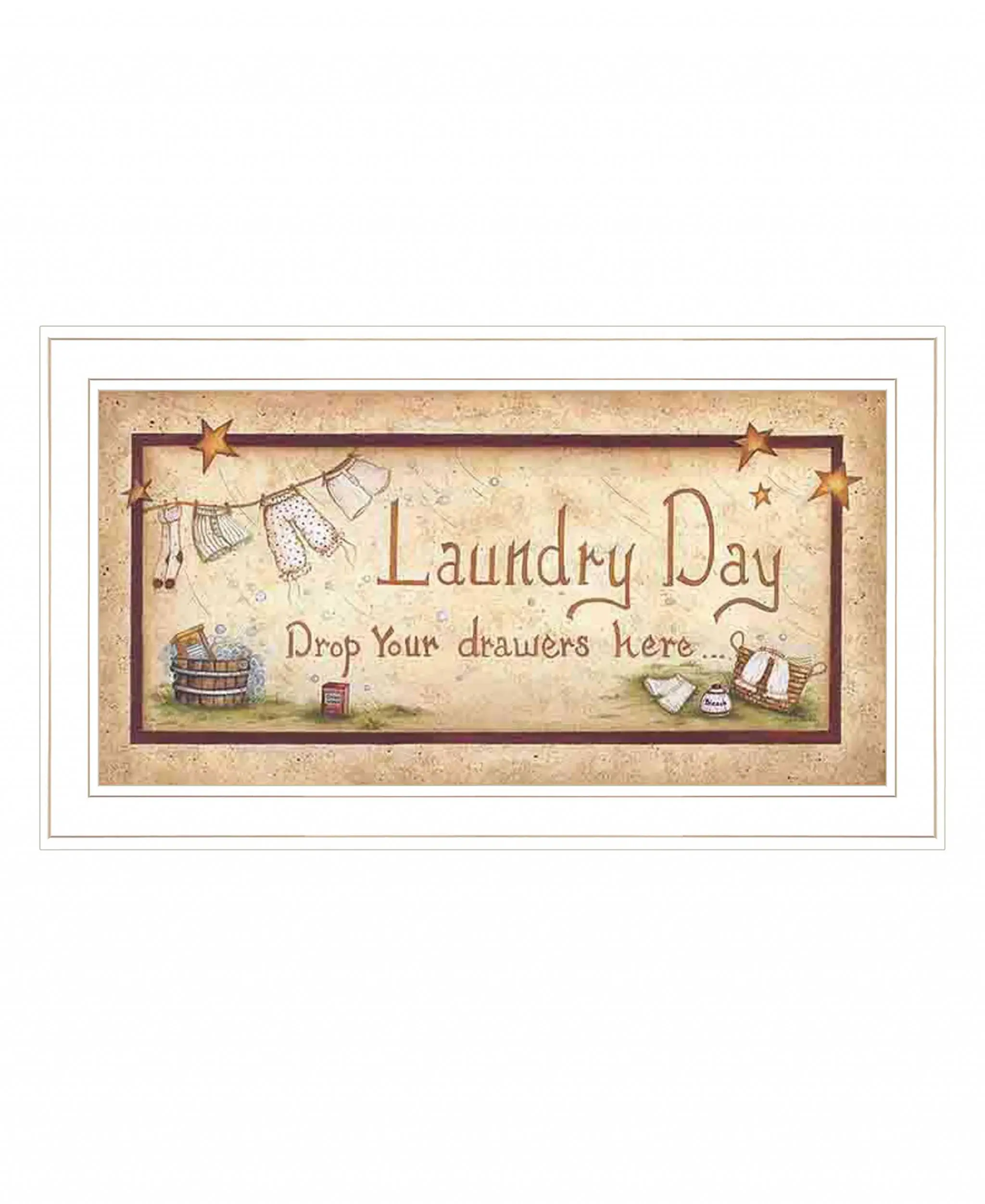 Drop Your Drawers Here White Framed Print Bathroom Wall Art - Image 2