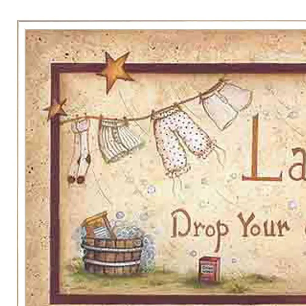 Drop Your Drawers Here White Framed Print Bathroom Wall Art - Image 4