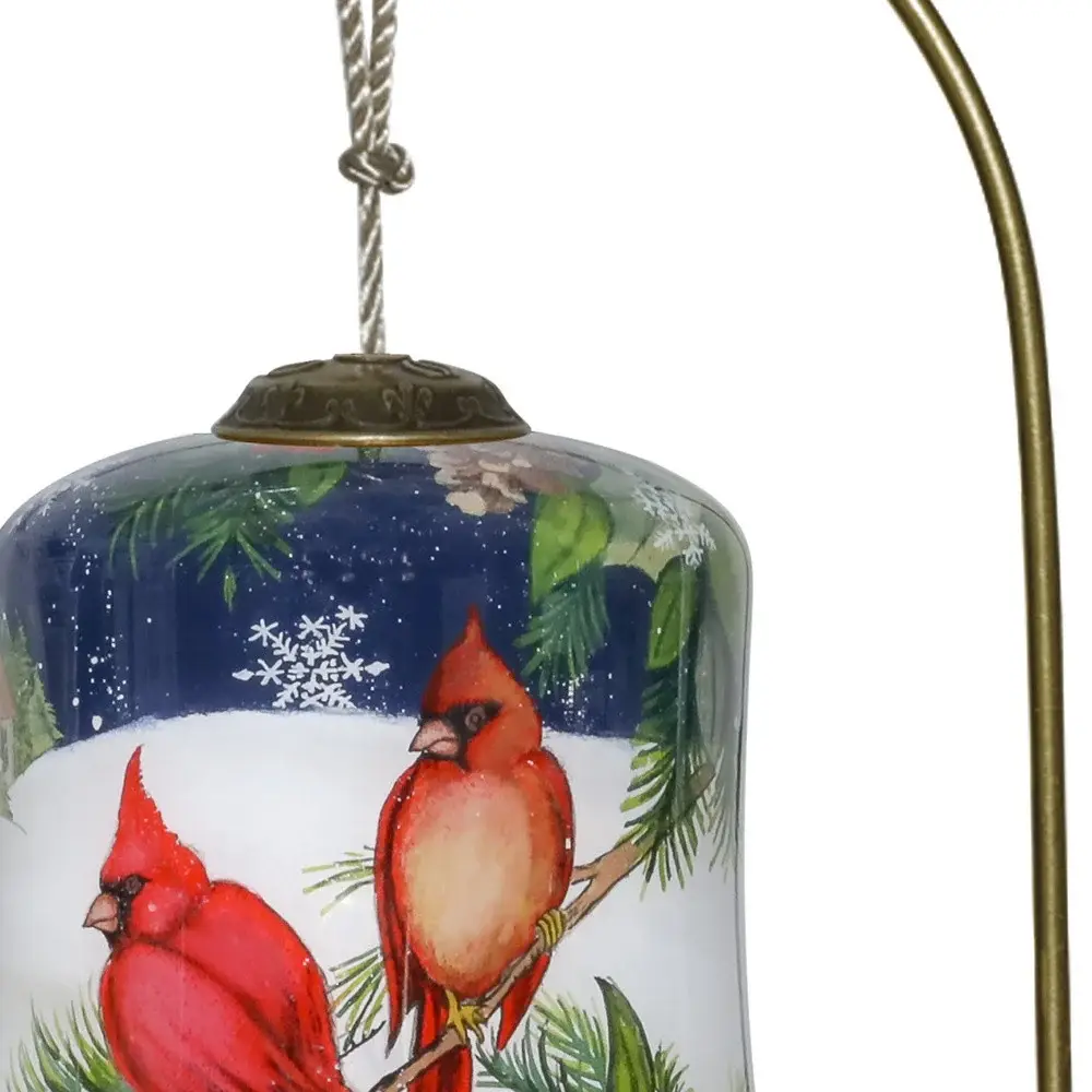 Dual Cardinals Hand Painted Mouth Blown Glass Ornament - Image 4