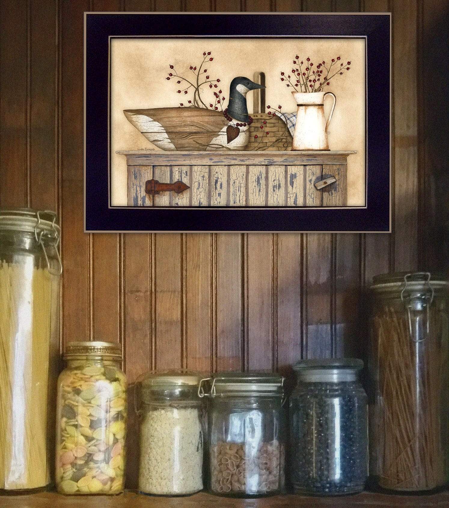 Duck and Berry Still Life Black Framed Print Wall Art - Image 4