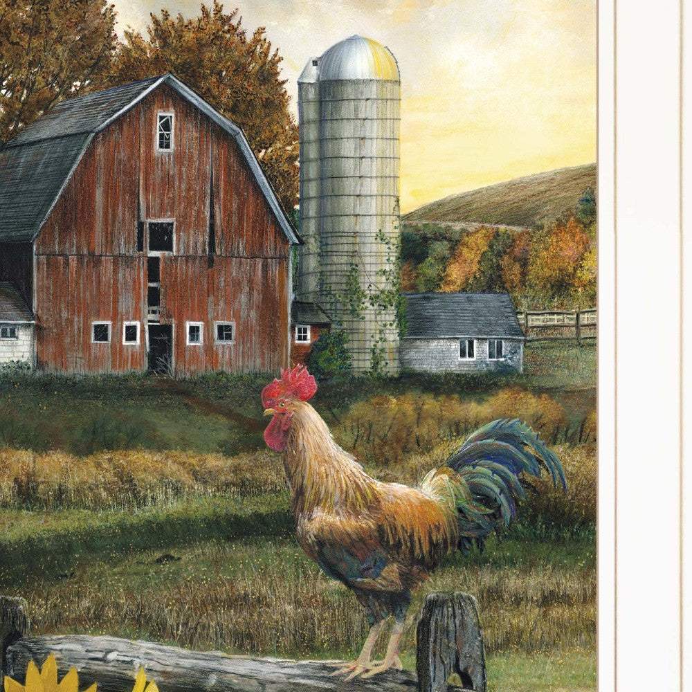 Early Rooster 2 White Framed Print Wall Art - Image 4