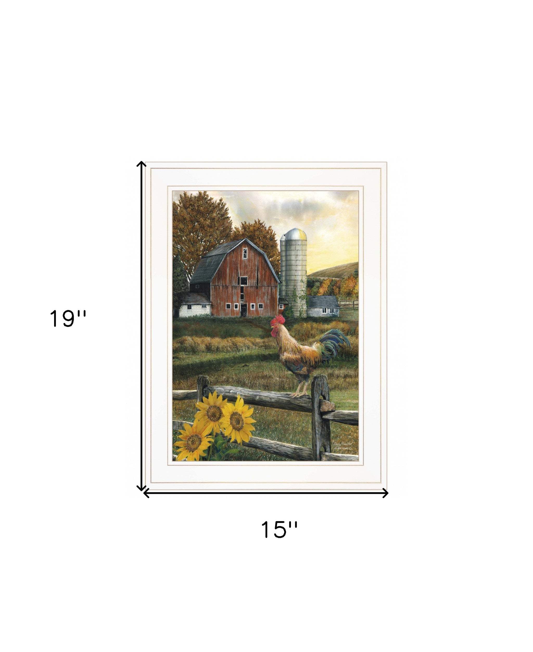 Early Rooster 2 White Framed Print Wall Art - Image 6