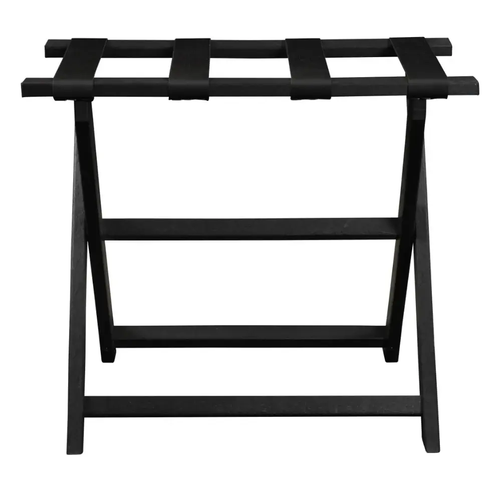 Earth Friendly Black Folding Luggage Rack With Black Straps - Image 3